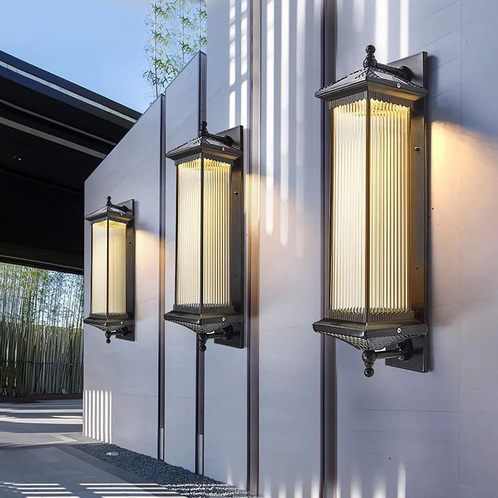 Helen Vintage Striped Retro Glass Outdoor Lights - Image 6
