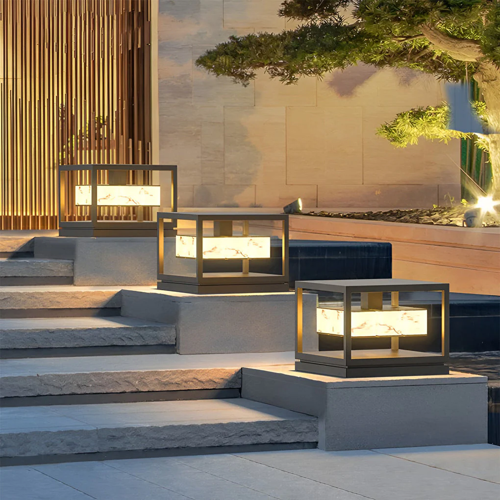 Herdsm Square LED Modern Steel Outdoor Post Caps Lights - Image 10