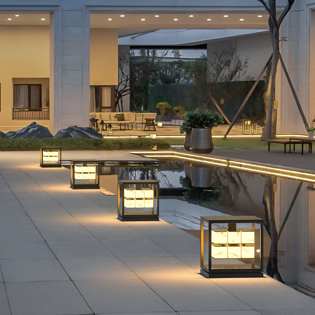 Herdsm Square LED Modern Steel Outdoor Post Caps Lights - Image 11