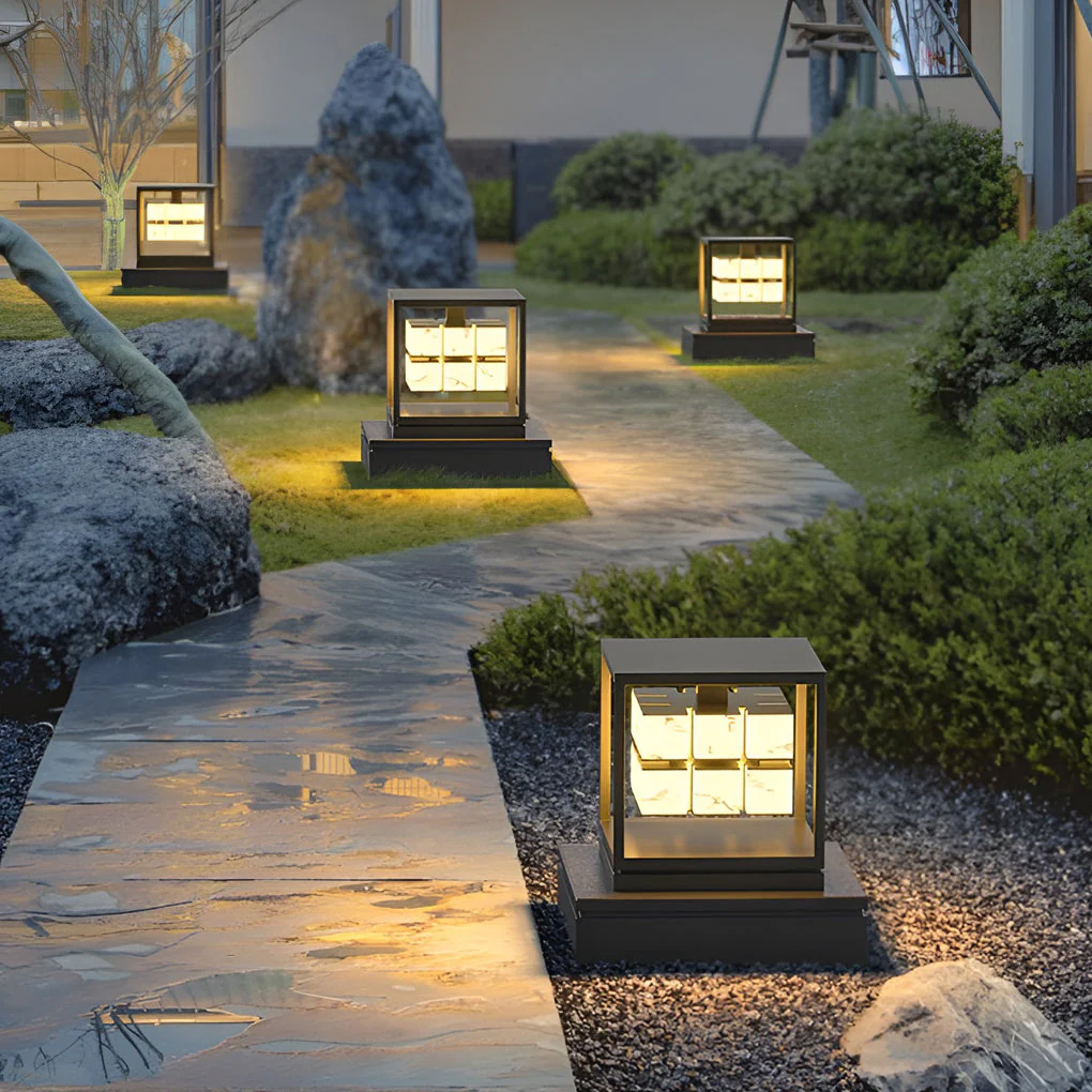 Herdsm Square LED Modern Steel Outdoor Post Caps Lights - Image 12