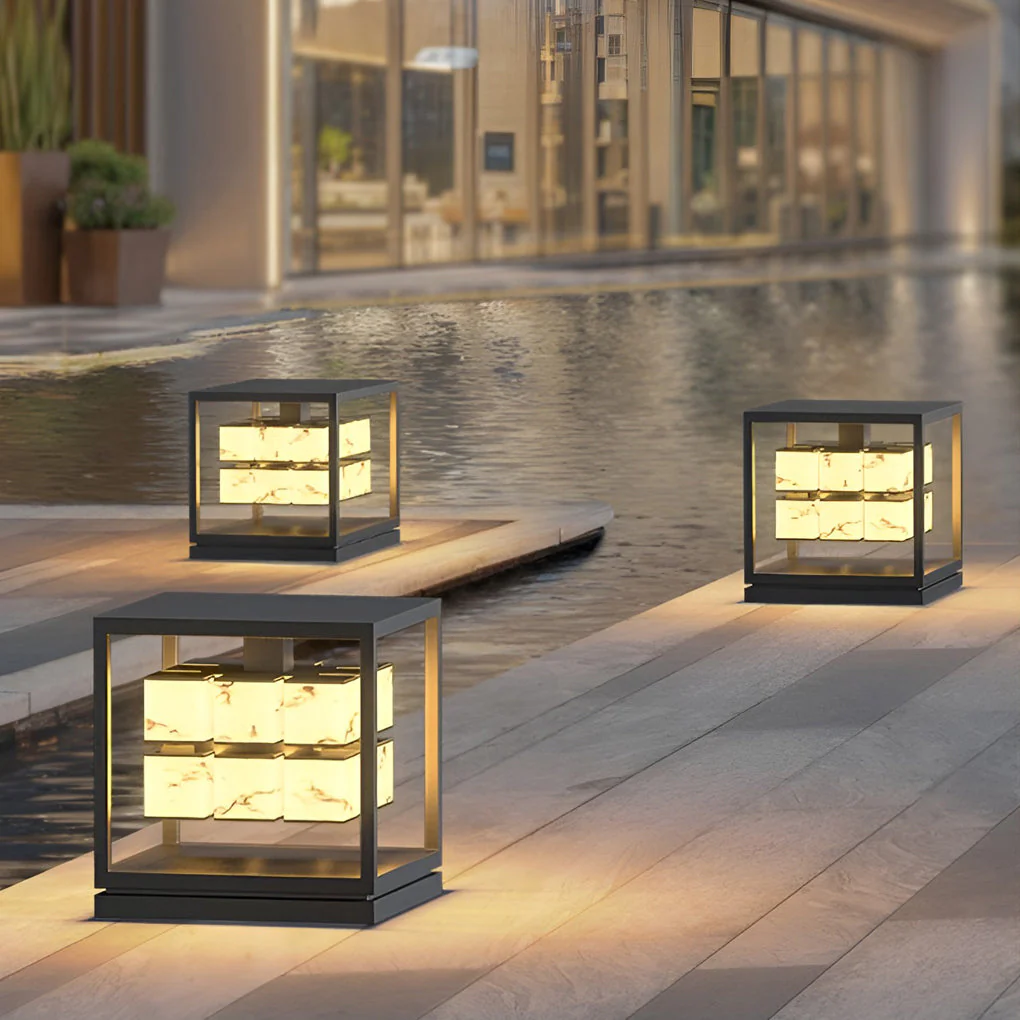 Herdsm Square LED Modern Steel Outdoor Post Caps Lights - Image 13