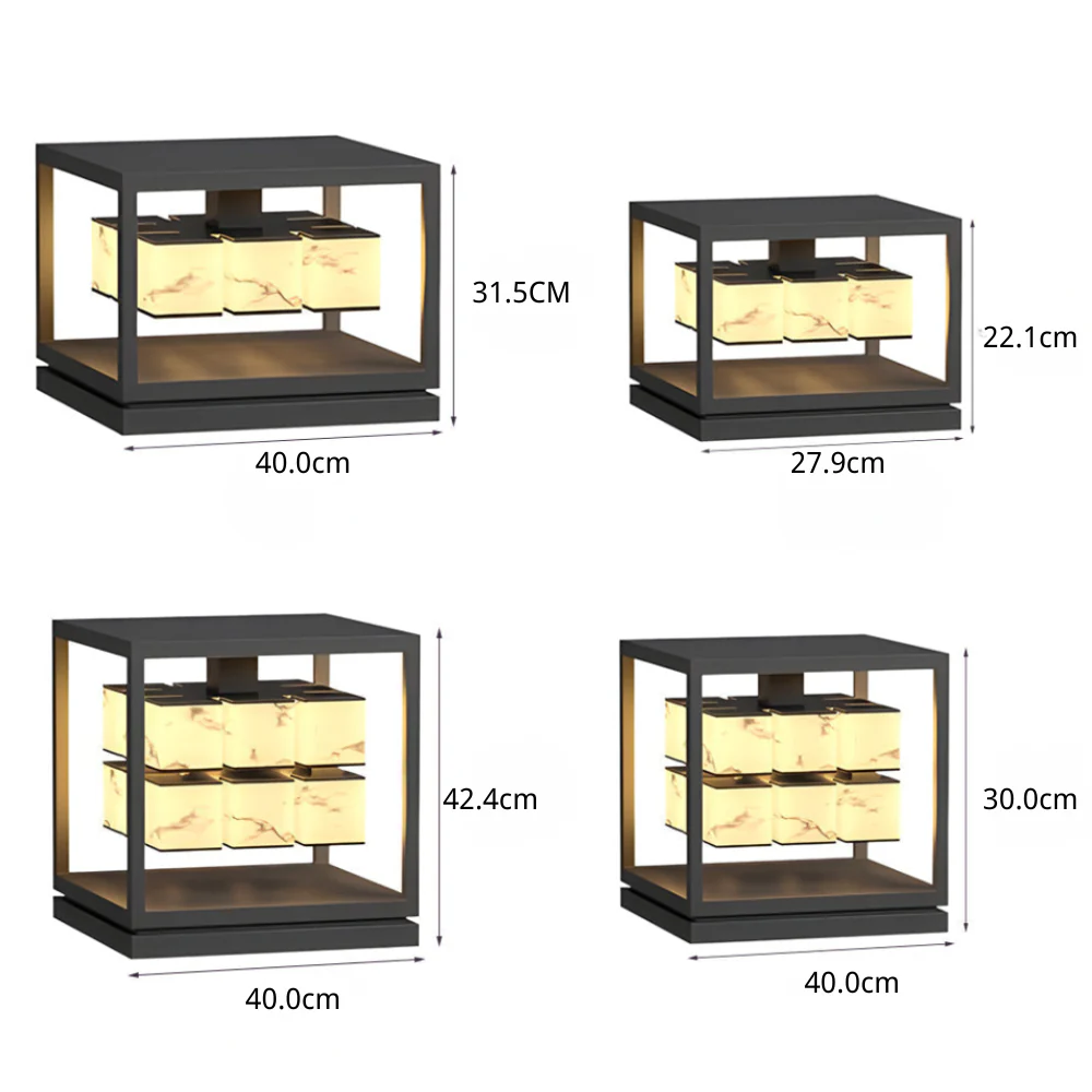 Herdsm Square LED Modern Steel Outdoor Post Caps Lights - Image 16