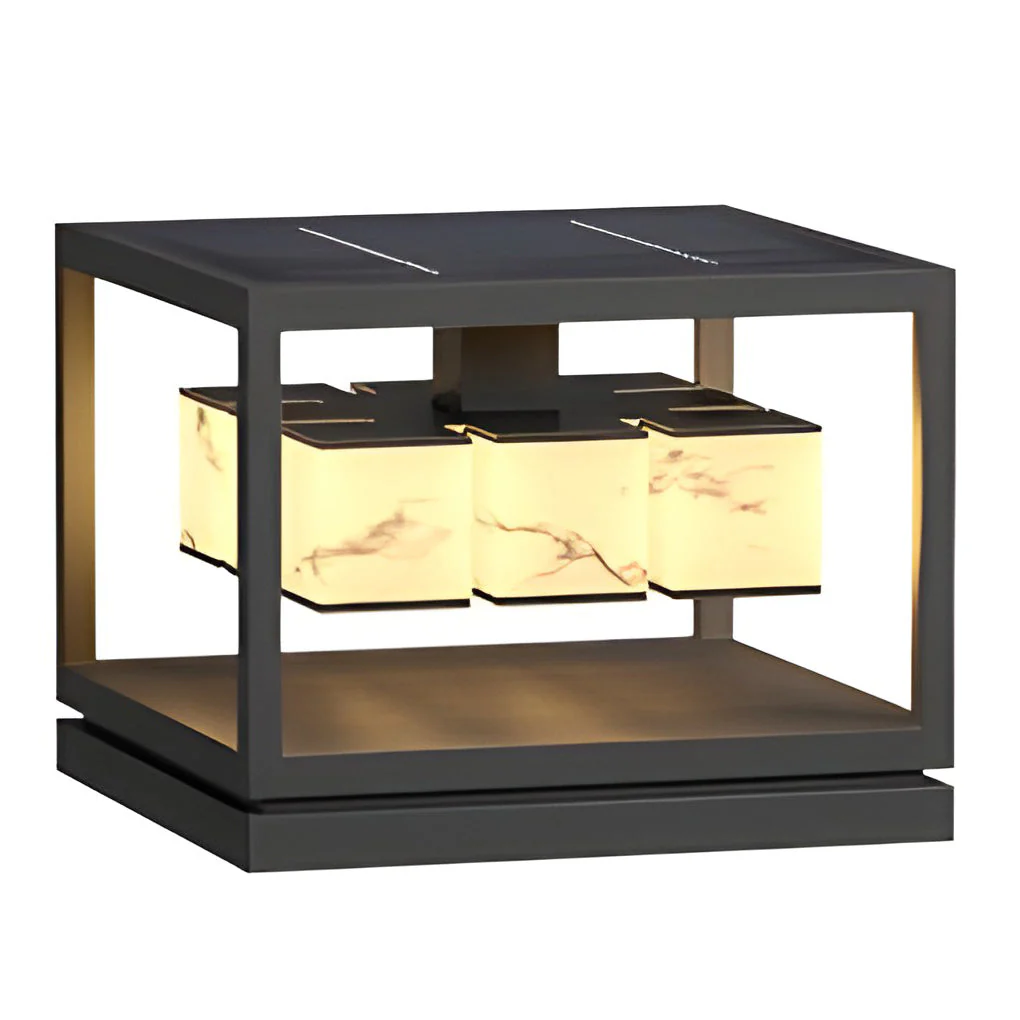 Herdsm Square LED Modern Steel Outdoor Post Caps Lights - Image 4