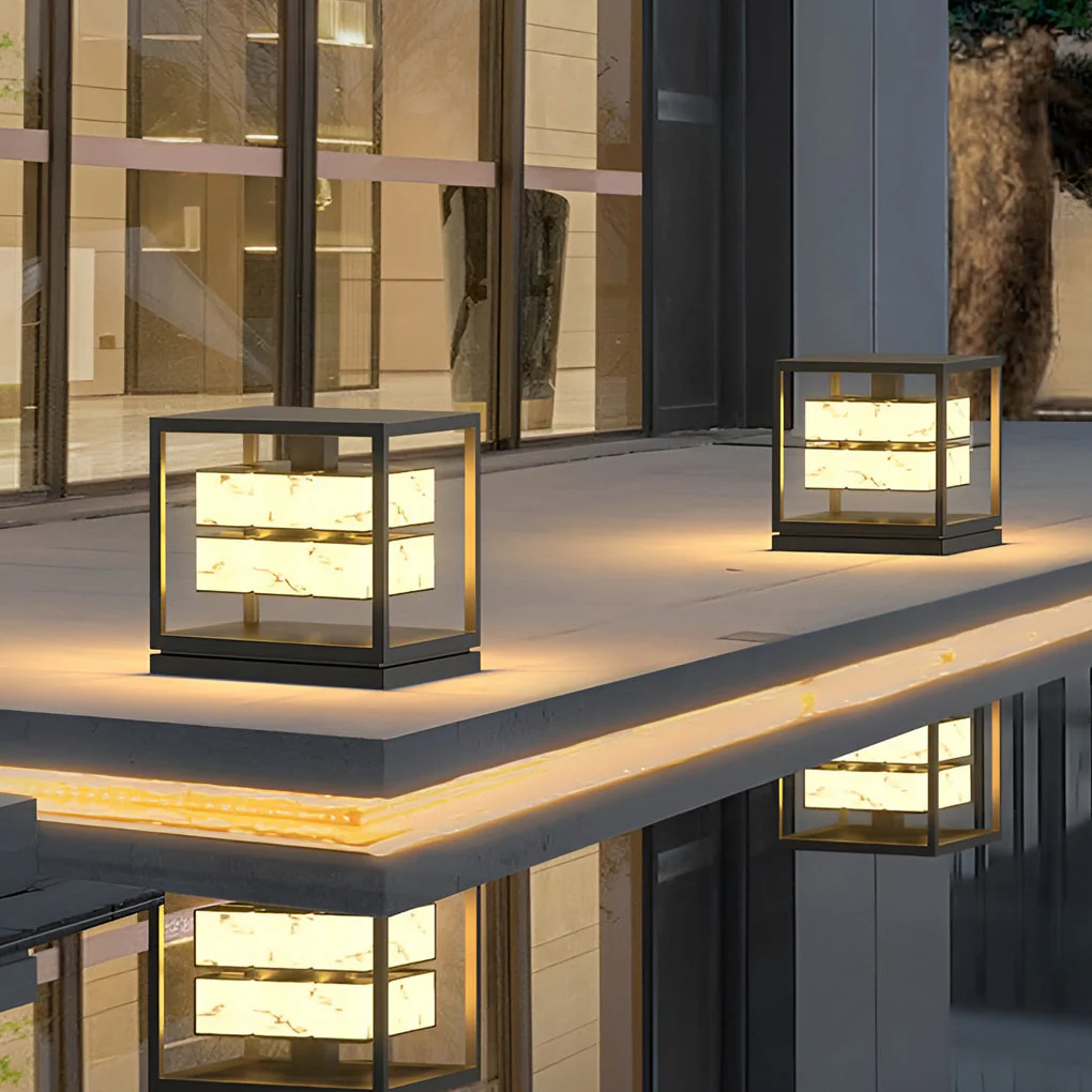 Herdsm Square LED Modern Steel Outdoor Post Caps Lights - Image 9