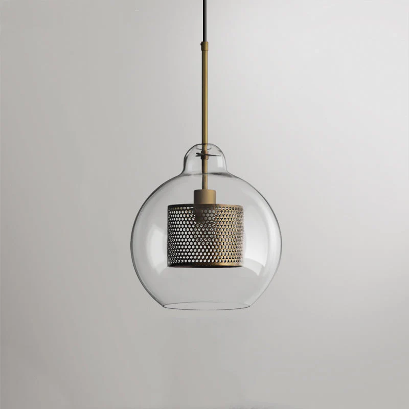 Hessa Contemporary Golden Pendant Light, Glass, Globe/Cylindric - Image 22