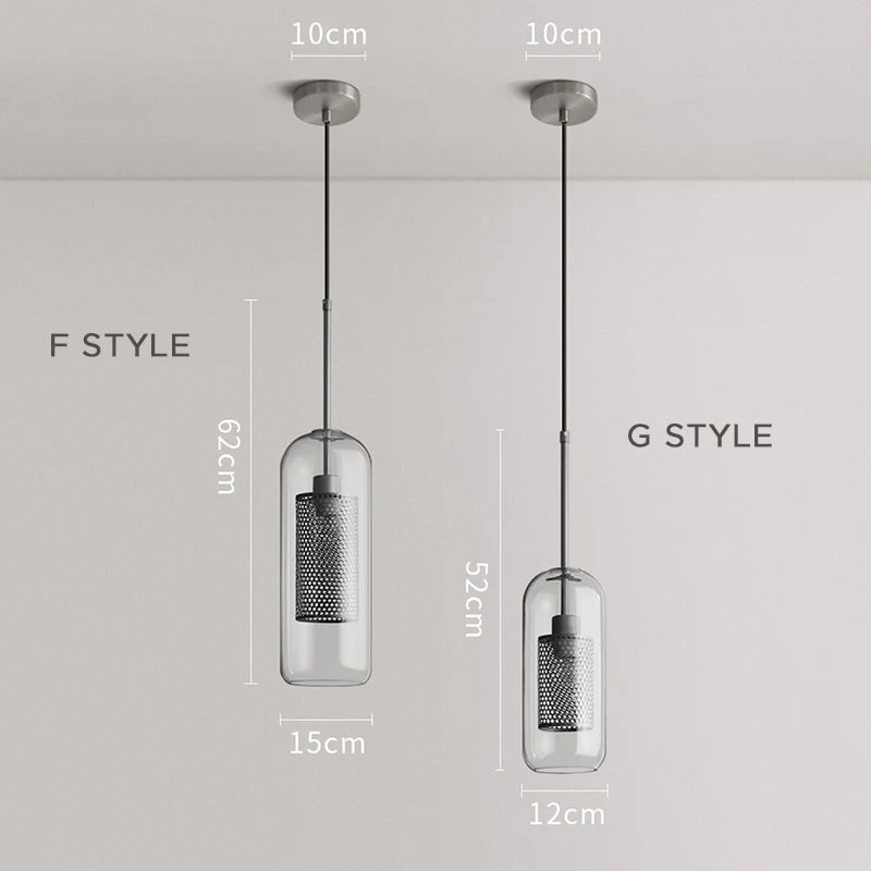 Hessa Contemporary Golden Pendant Light, Glass, Globe/Cylindric - Image 8