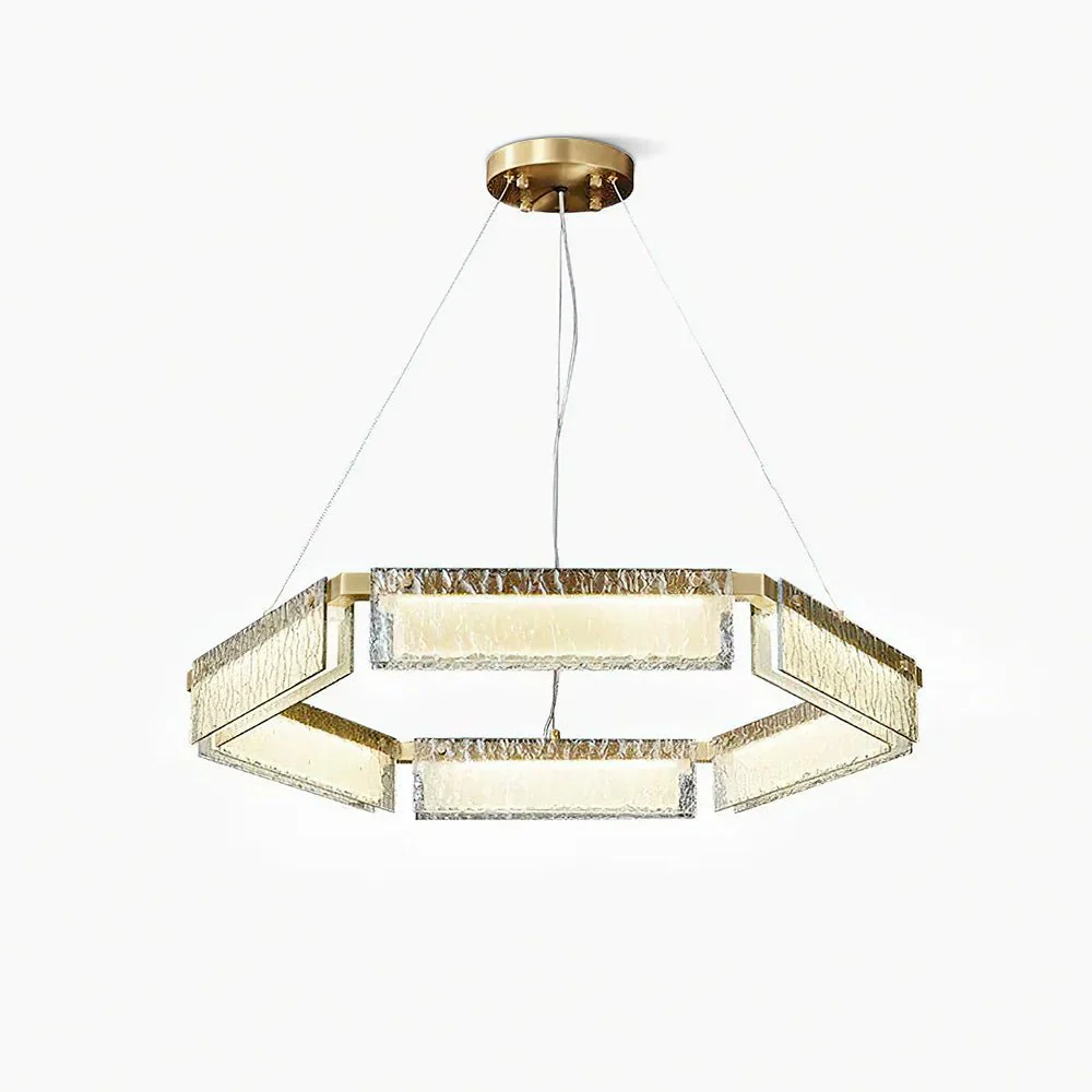 Hexa Luxury Glass LED Chandelier