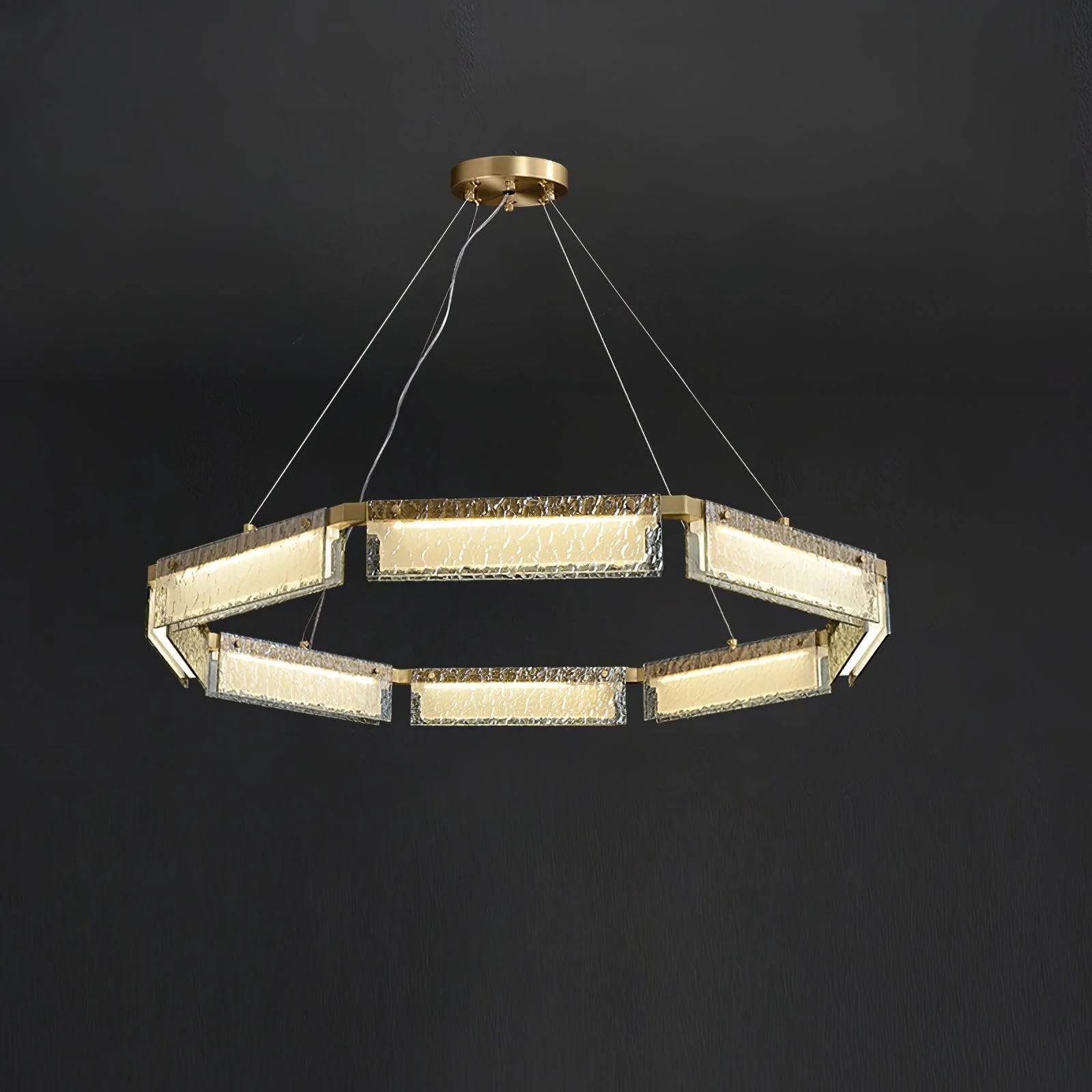 Hexa Luxury Glass LED Chandelier - Image 10