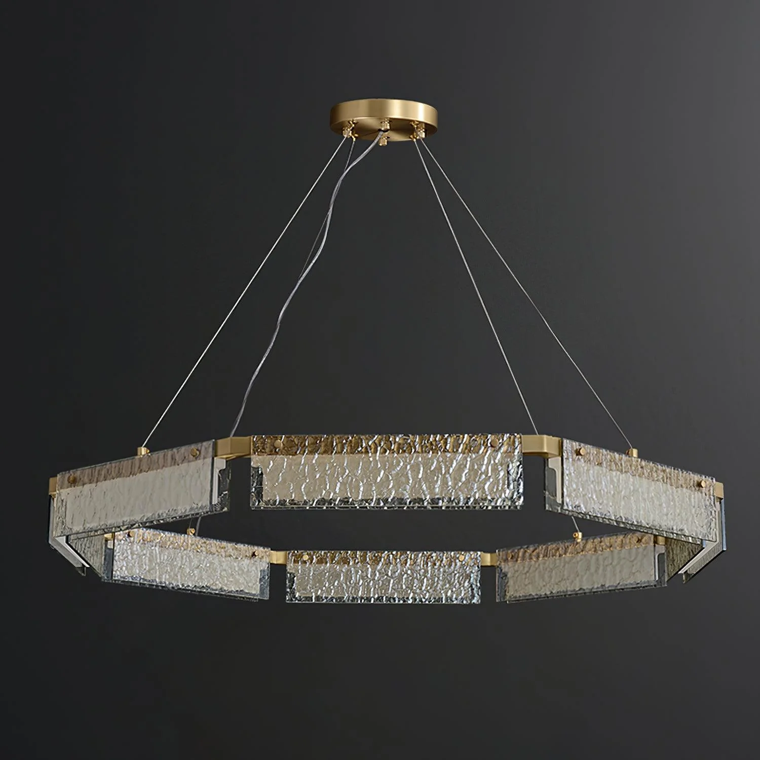 Hexa Luxury Glass LED Chandelier - Image 13