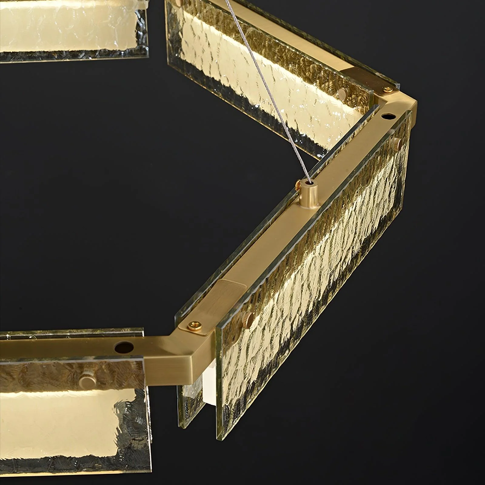 Hexa Luxury Glass LED Chandelier - Image 15