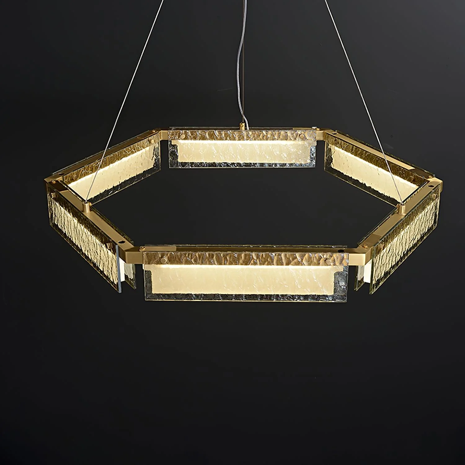 Hexa Luxury Glass LED Chandelier - Image 19
