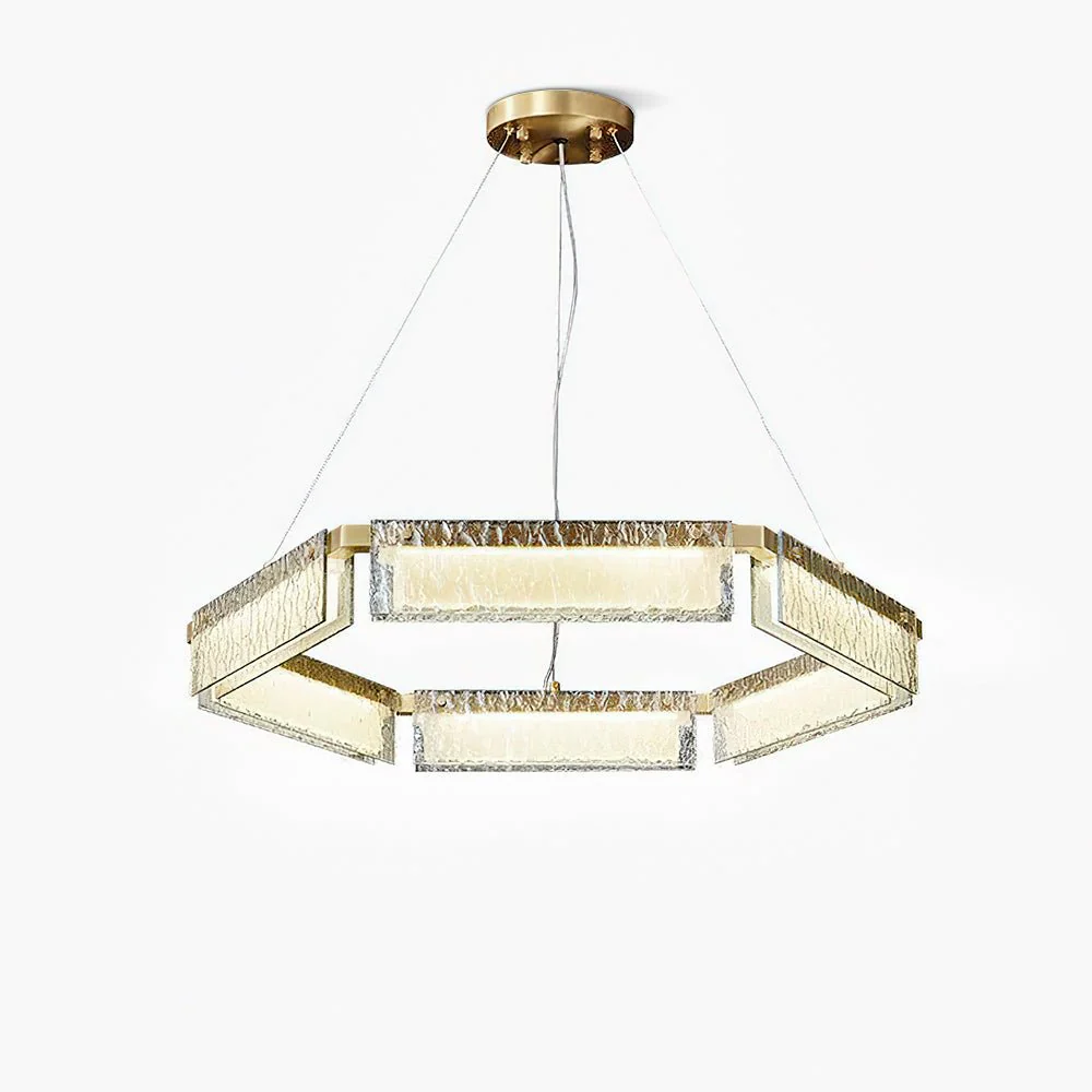 Hexa Luxury Glass LED Chandelier - Image 3