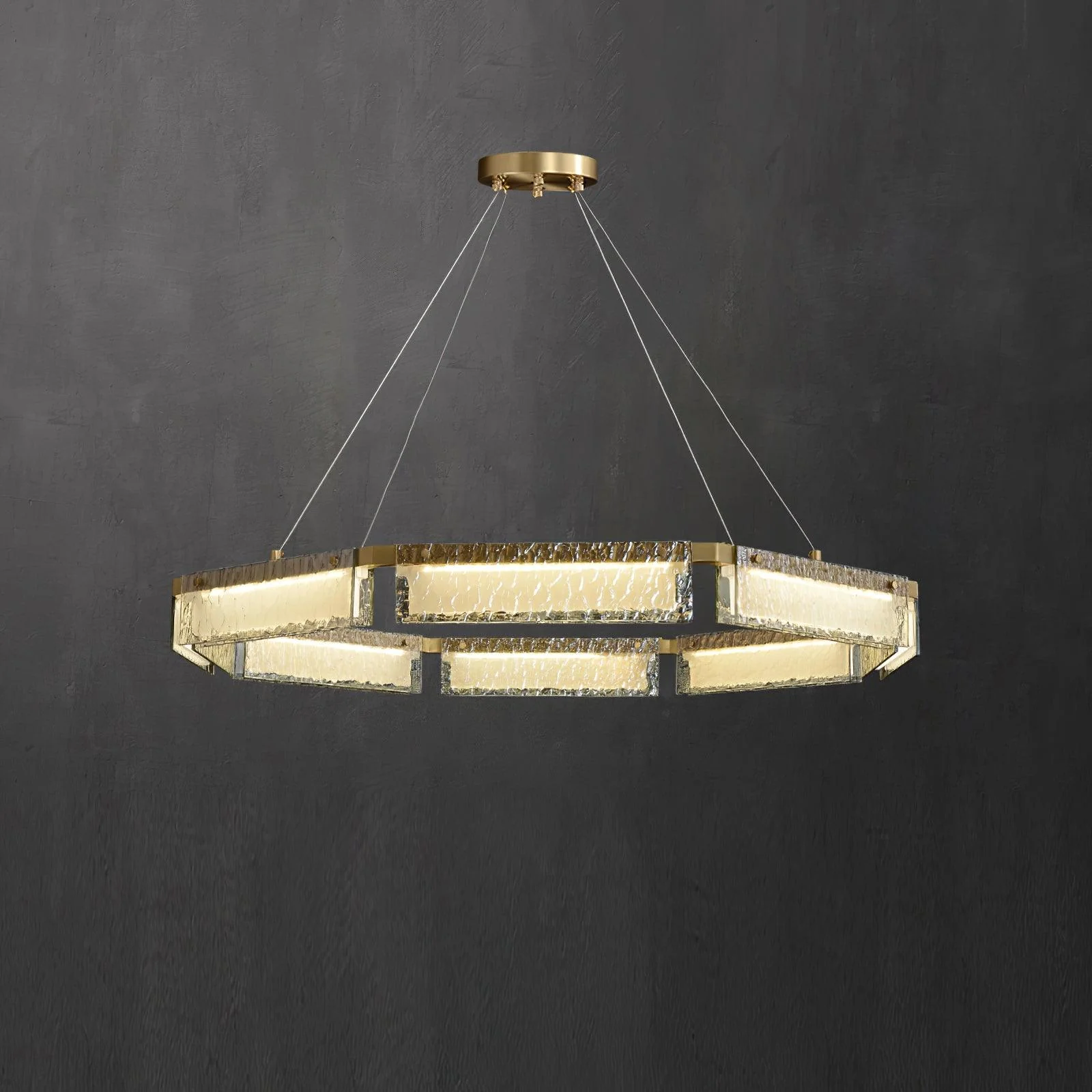 Hexa Luxury Glass LED Chandelier - Image 8