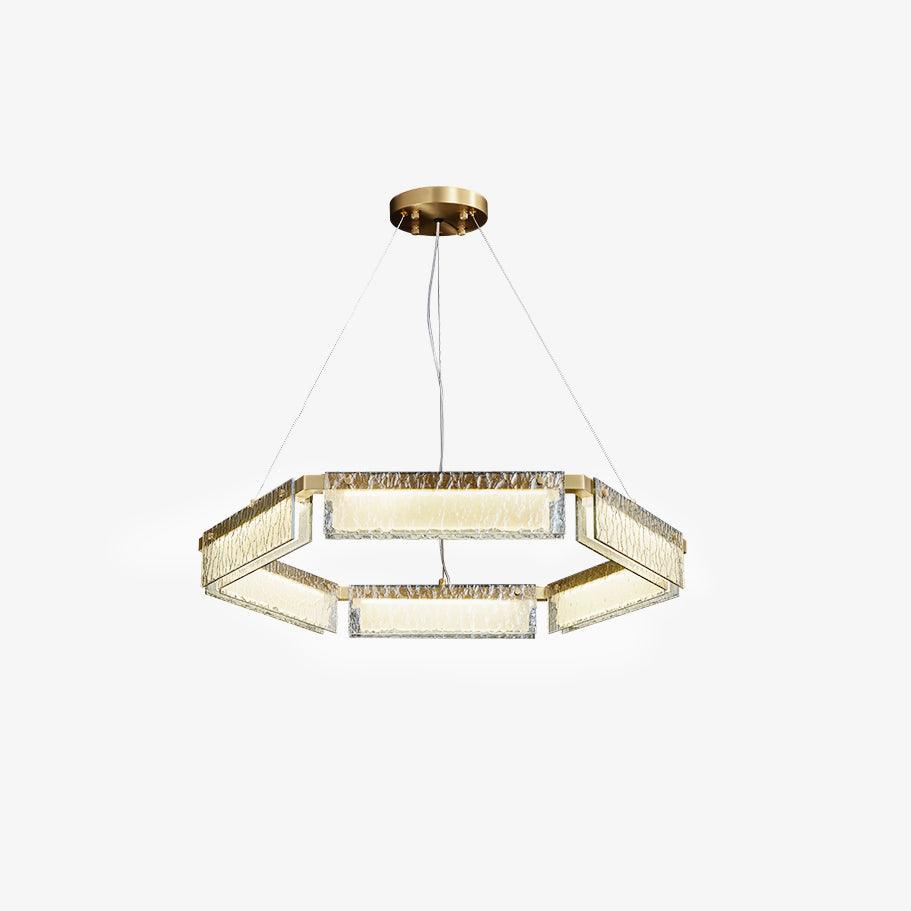 Hexa Luxury Glass LED Chandelier - Image 9