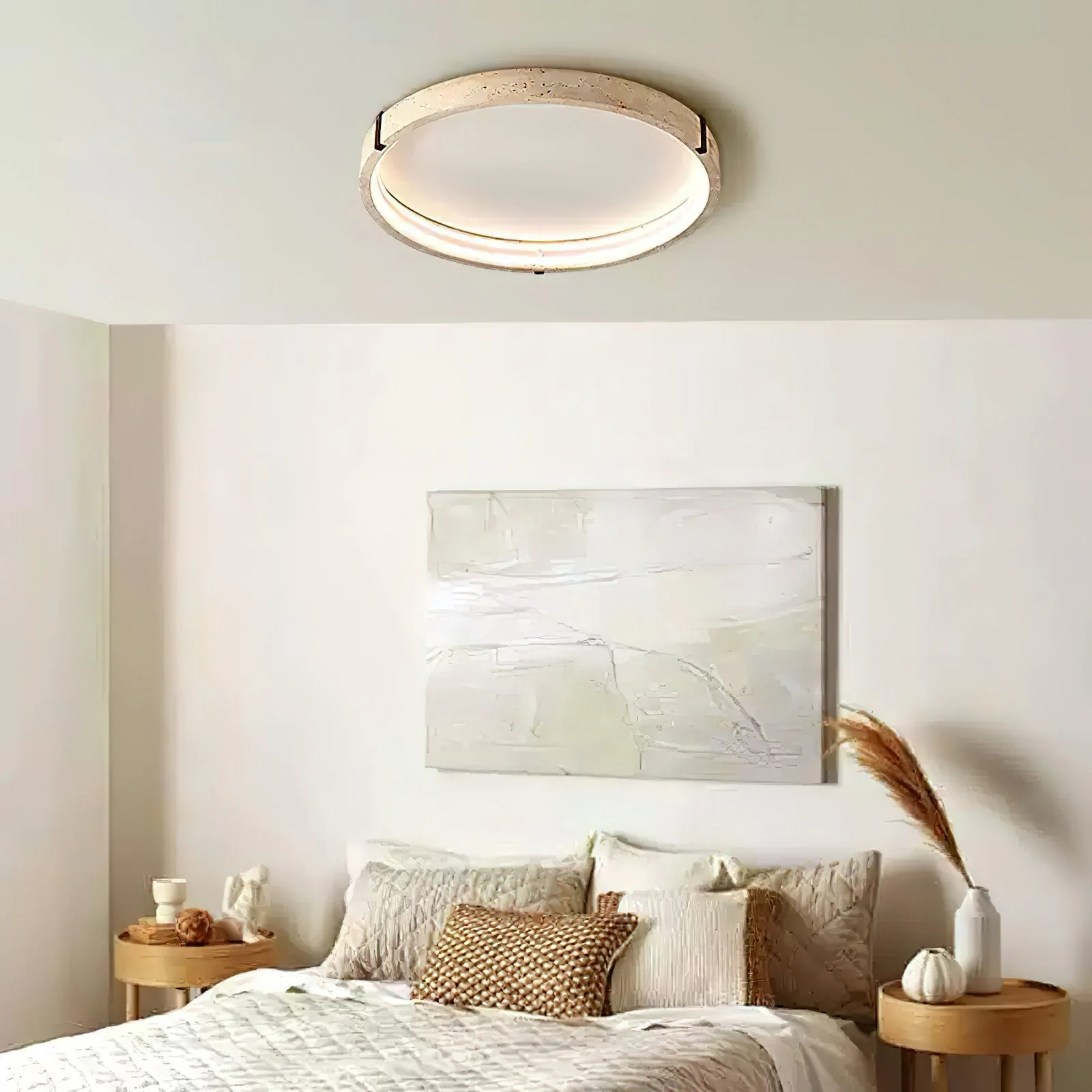 Horizon Wabi-Sabi Travertine Ceiling Light - Image 4