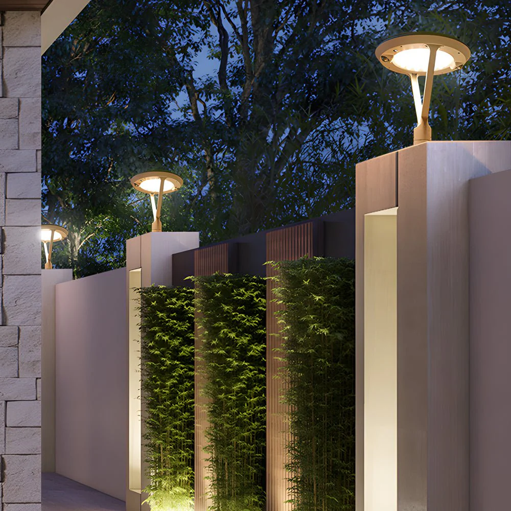 Horten Modern Round Dual LED Outdoor Post Pillar Lamp - Image 2