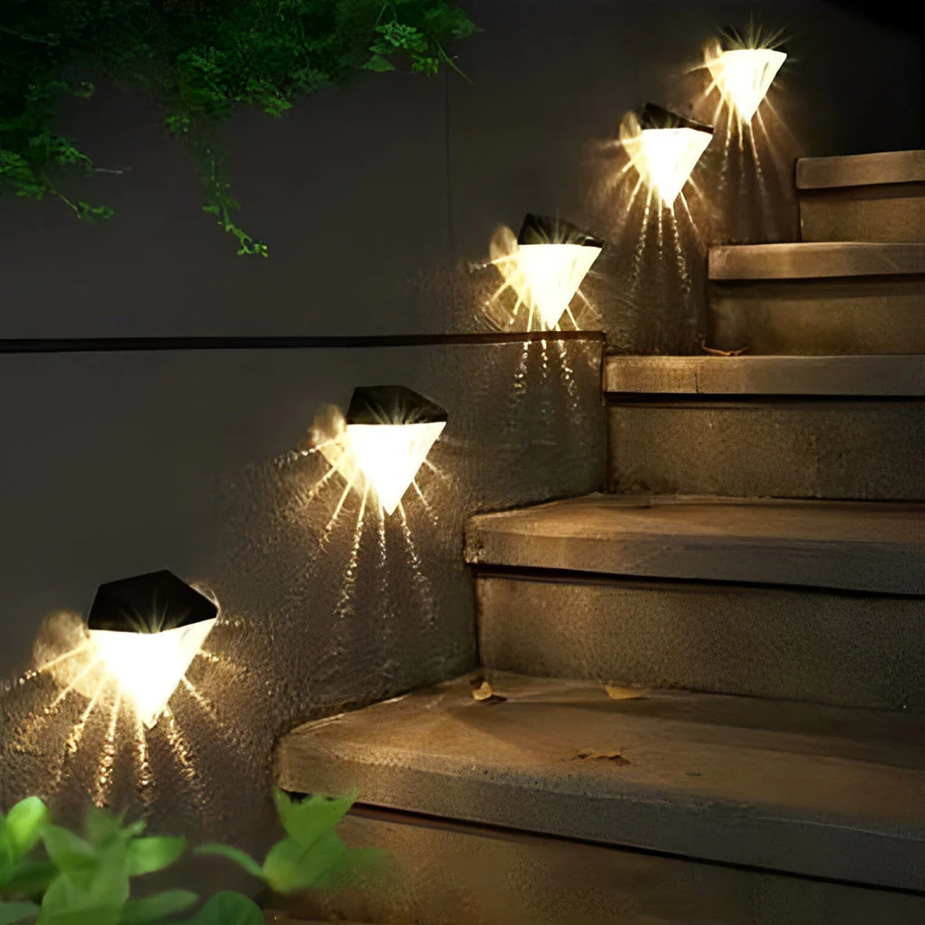 Iaac Geometric LED Solar ABS Outdoor Wall Lights