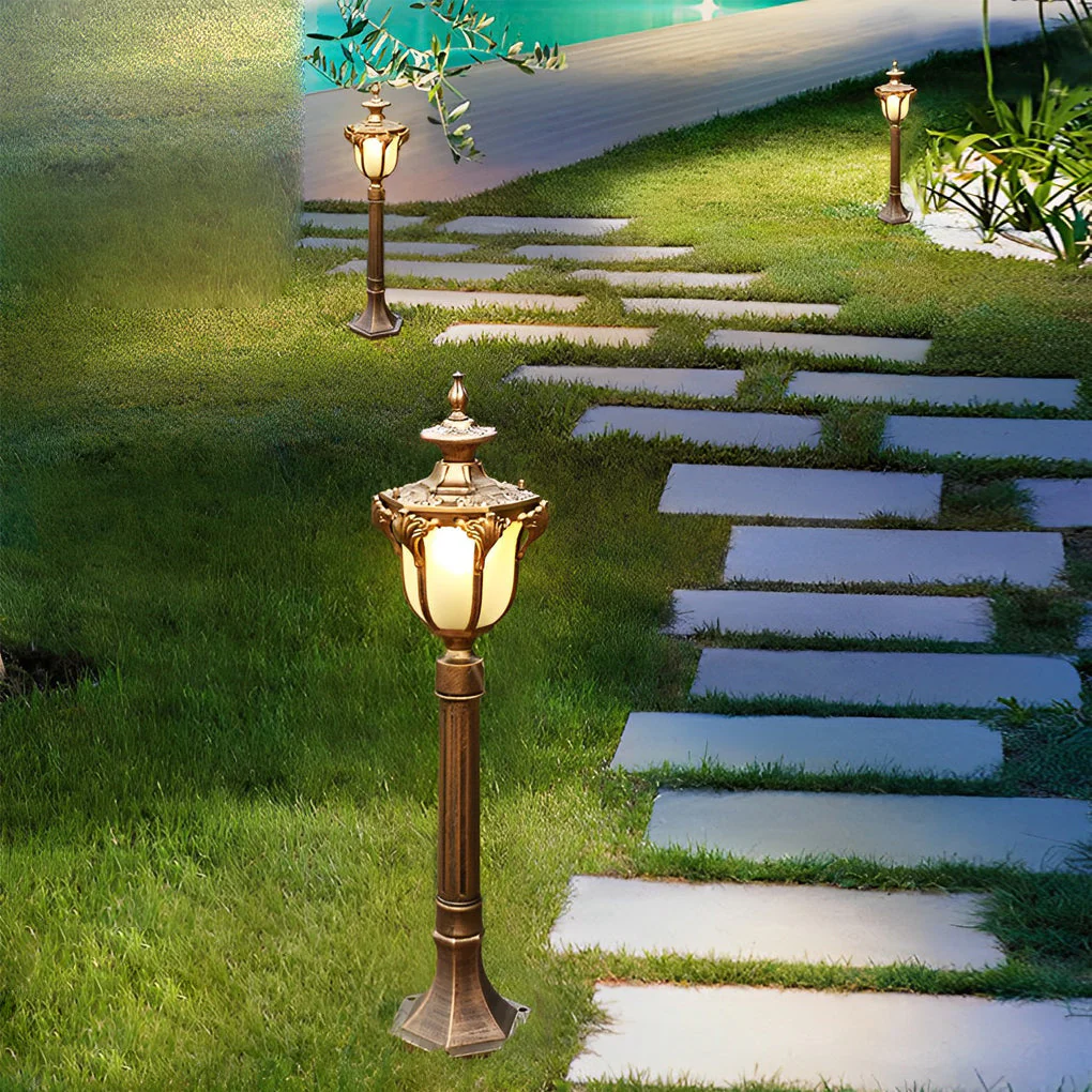 Iagine Traditional European LED Outdoor Pathway Post Lamp - Image 2