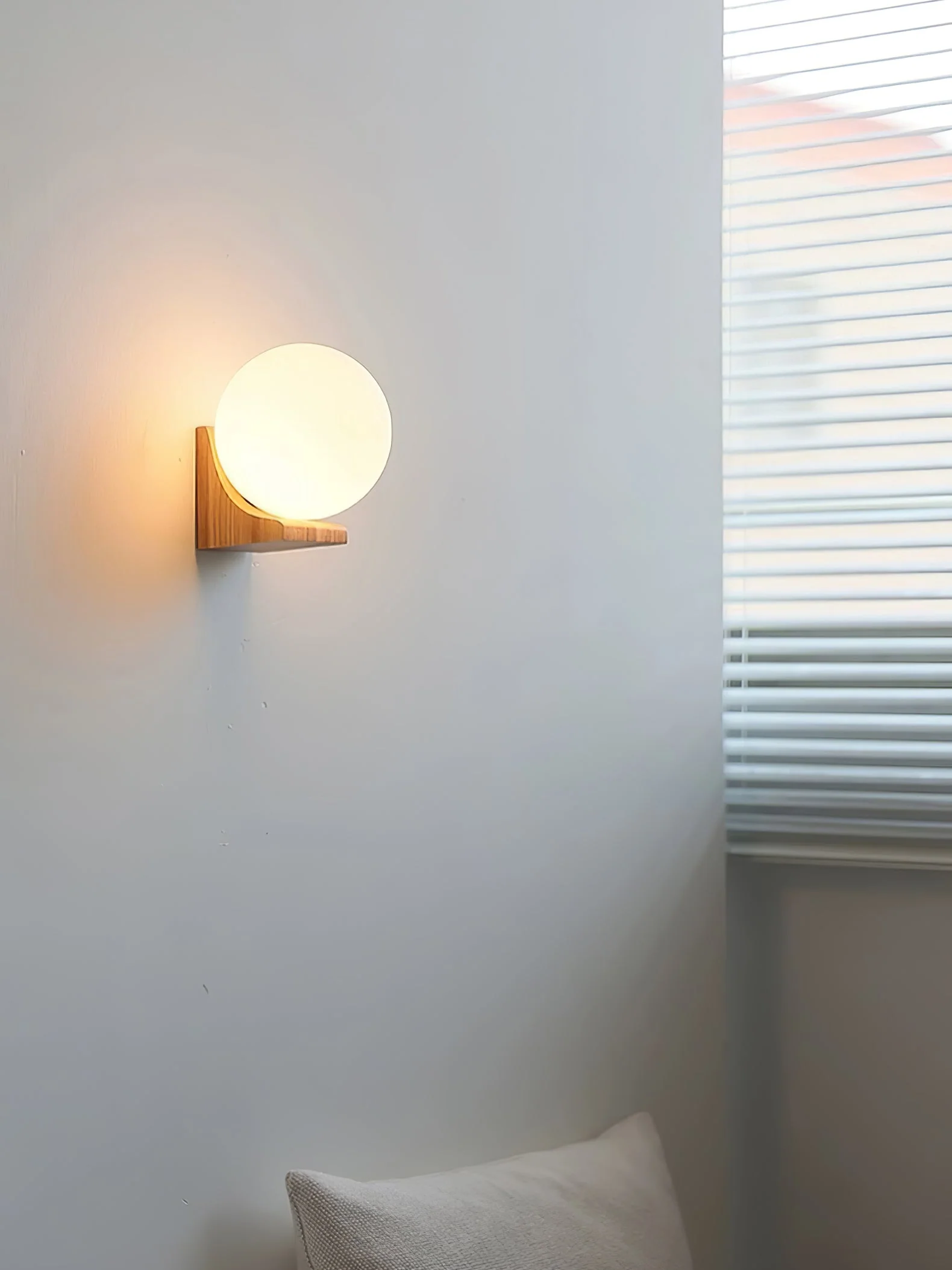 Icarara Modern Minimalist Orb Wood Glass Wall Lamp - Image 16