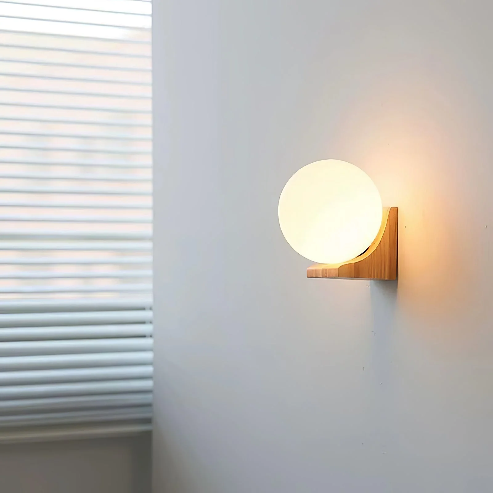 Icarara Modern Minimalist Orb Wood Glass Wall Lamp - Image 17