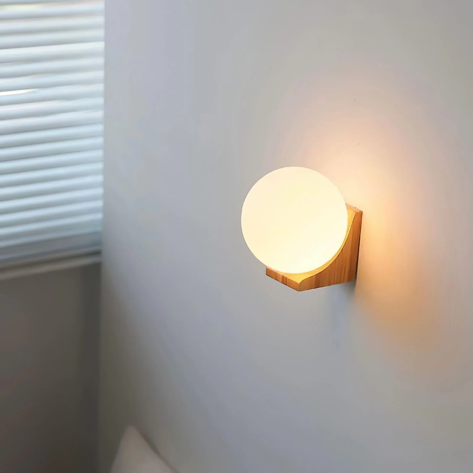 Icarara Modern Minimalist Orb Wood Glass Wall Lamp - Image 18