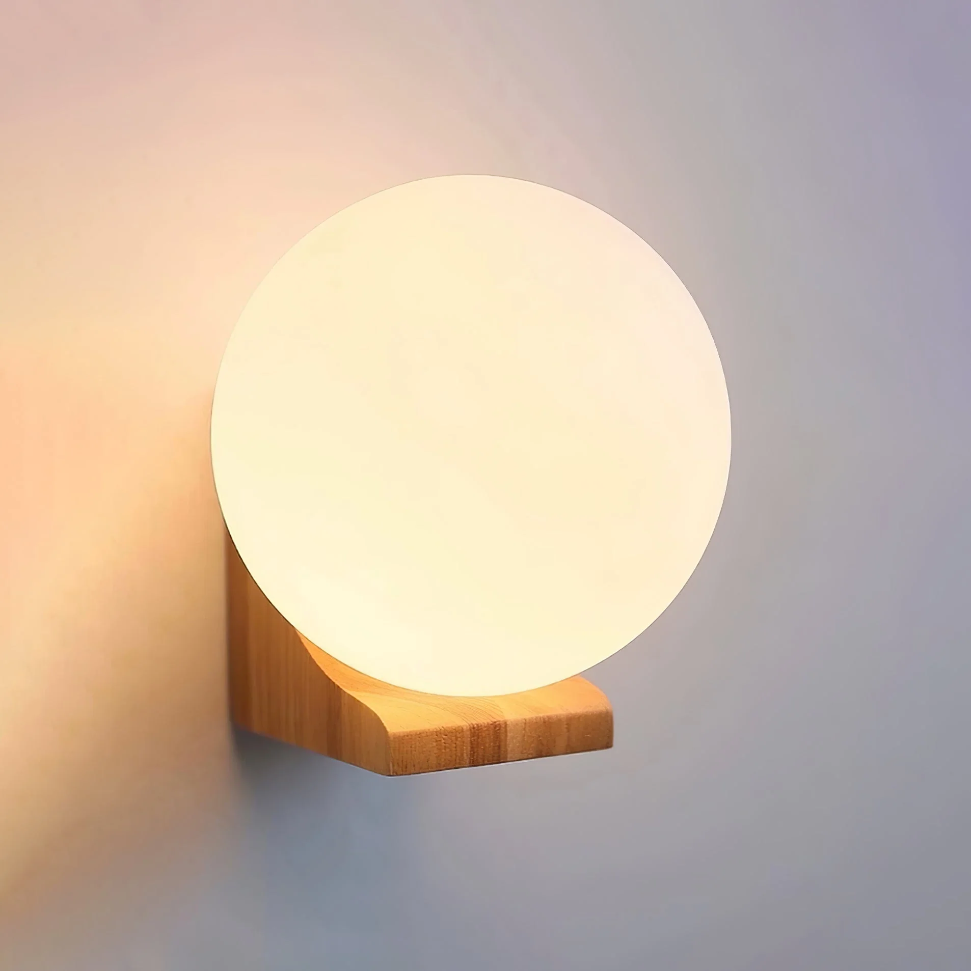 Icarara Modern Minimalist Orb Wood Glass Wall Lamp - Image 19