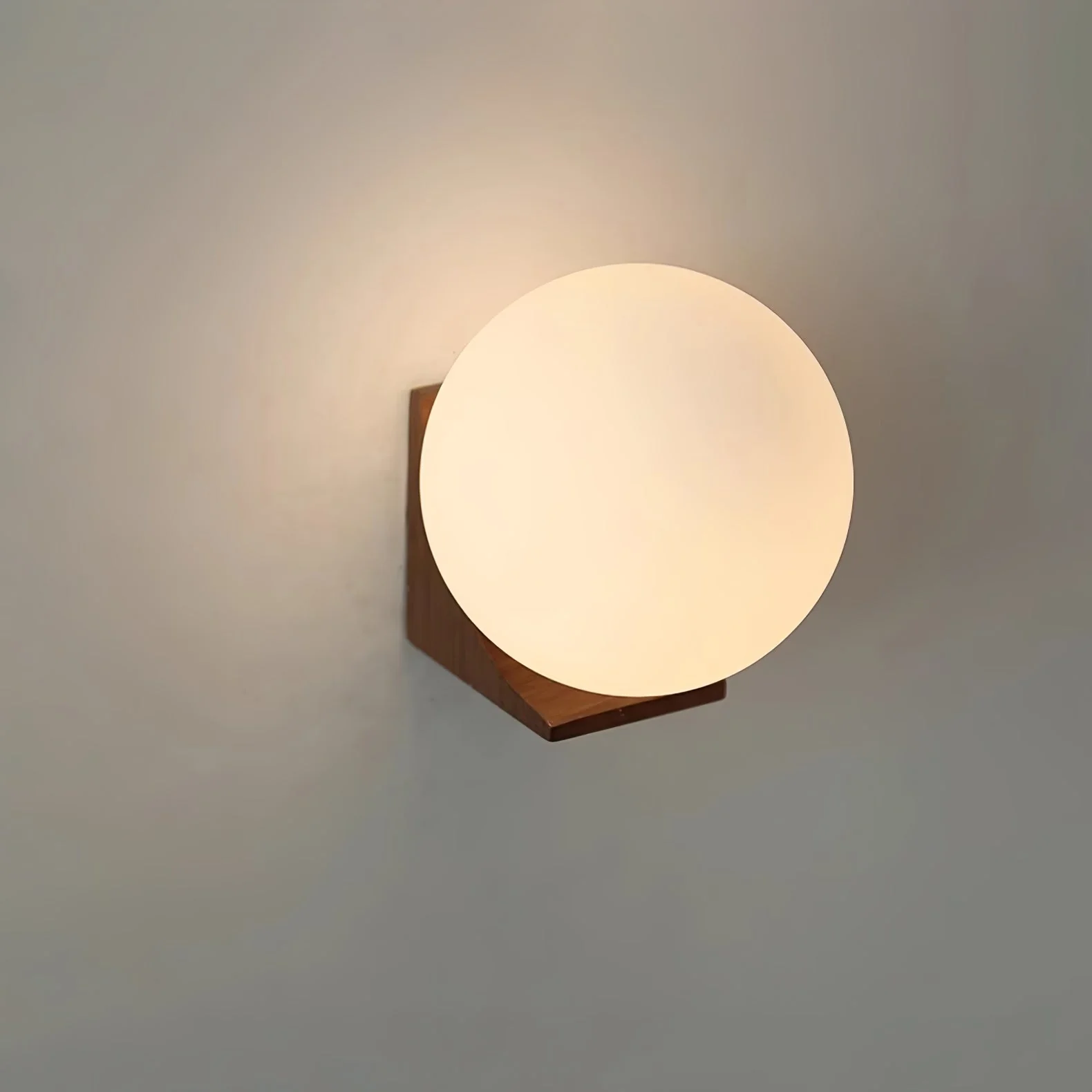 Icarara Modern Minimalist Orb Wood Glass Wall Lamp - Image 20
