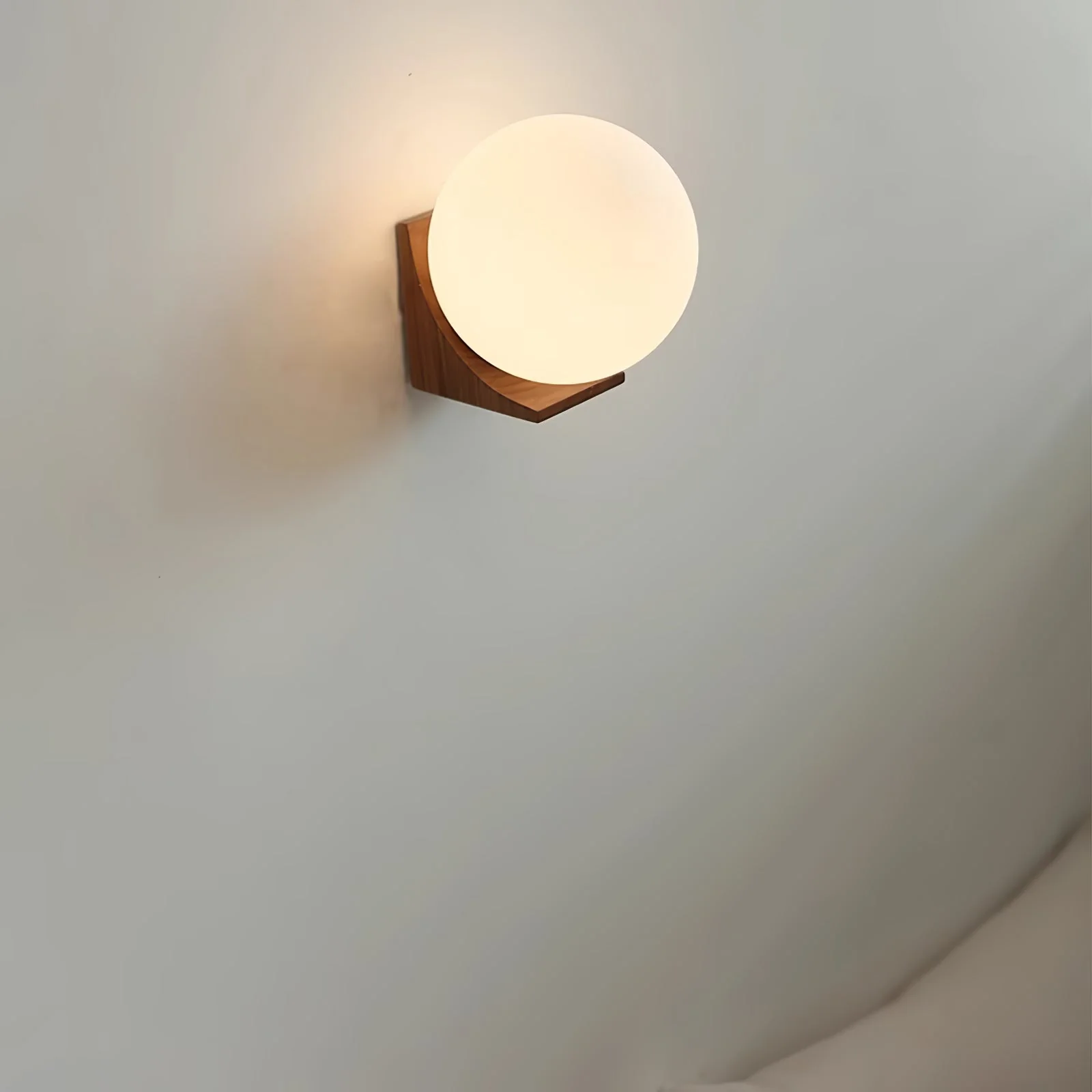 Icarara Modern Minimalist Orb Wood Glass Wall Lamp - Image 22