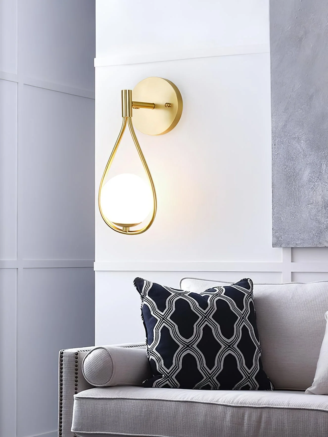 Icarila Modern Minimalist Vanity Brass Glass Wall Lamp - Image 19