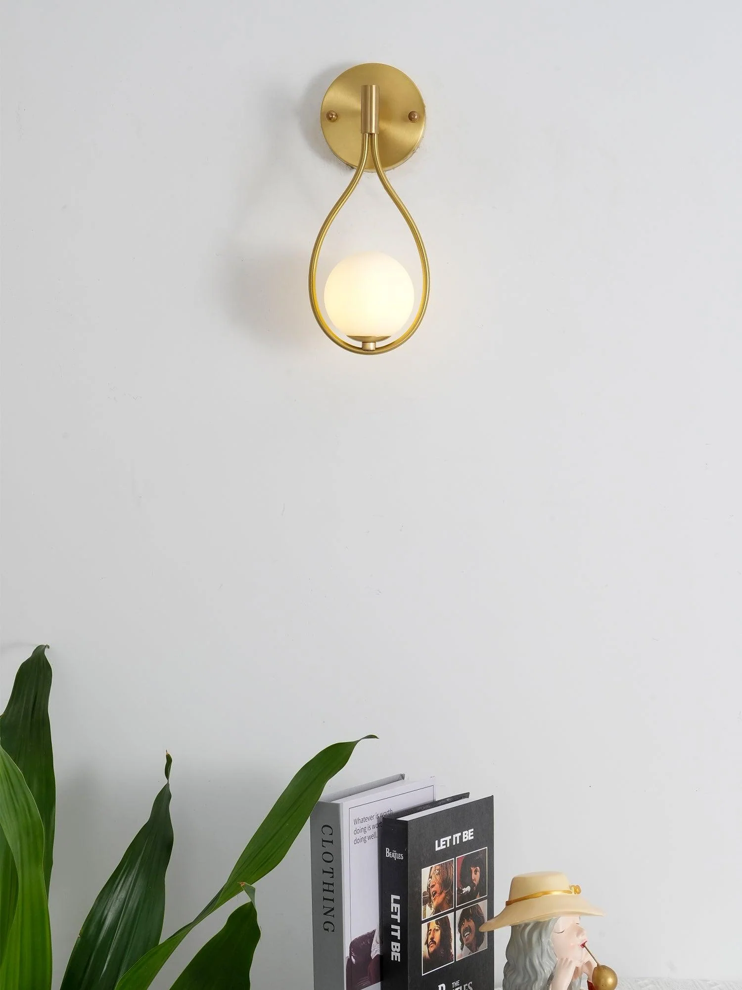 Icarila Modern Minimalist Vanity Brass Glass Wall Lamp - Image 26