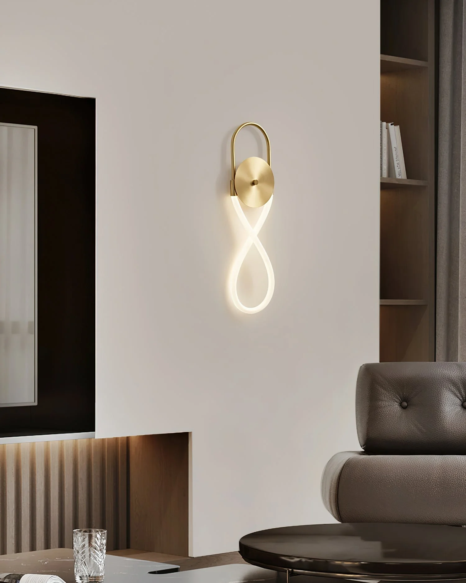 Ilirel Art Necklace Loop Brass Wall Lamp - Image 11