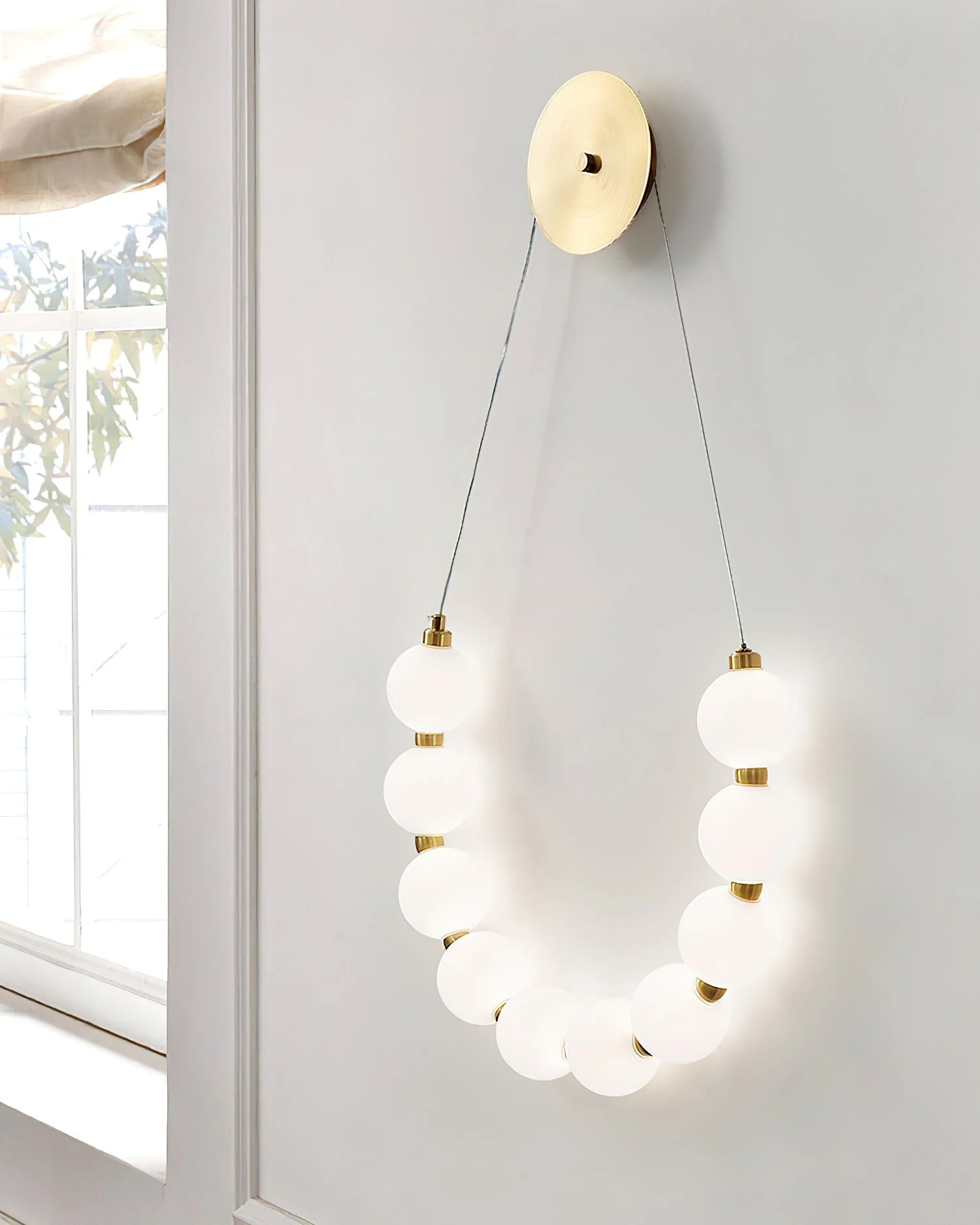 Ilirel Art Necklace Loop Brass Wall Lamp - Image 13