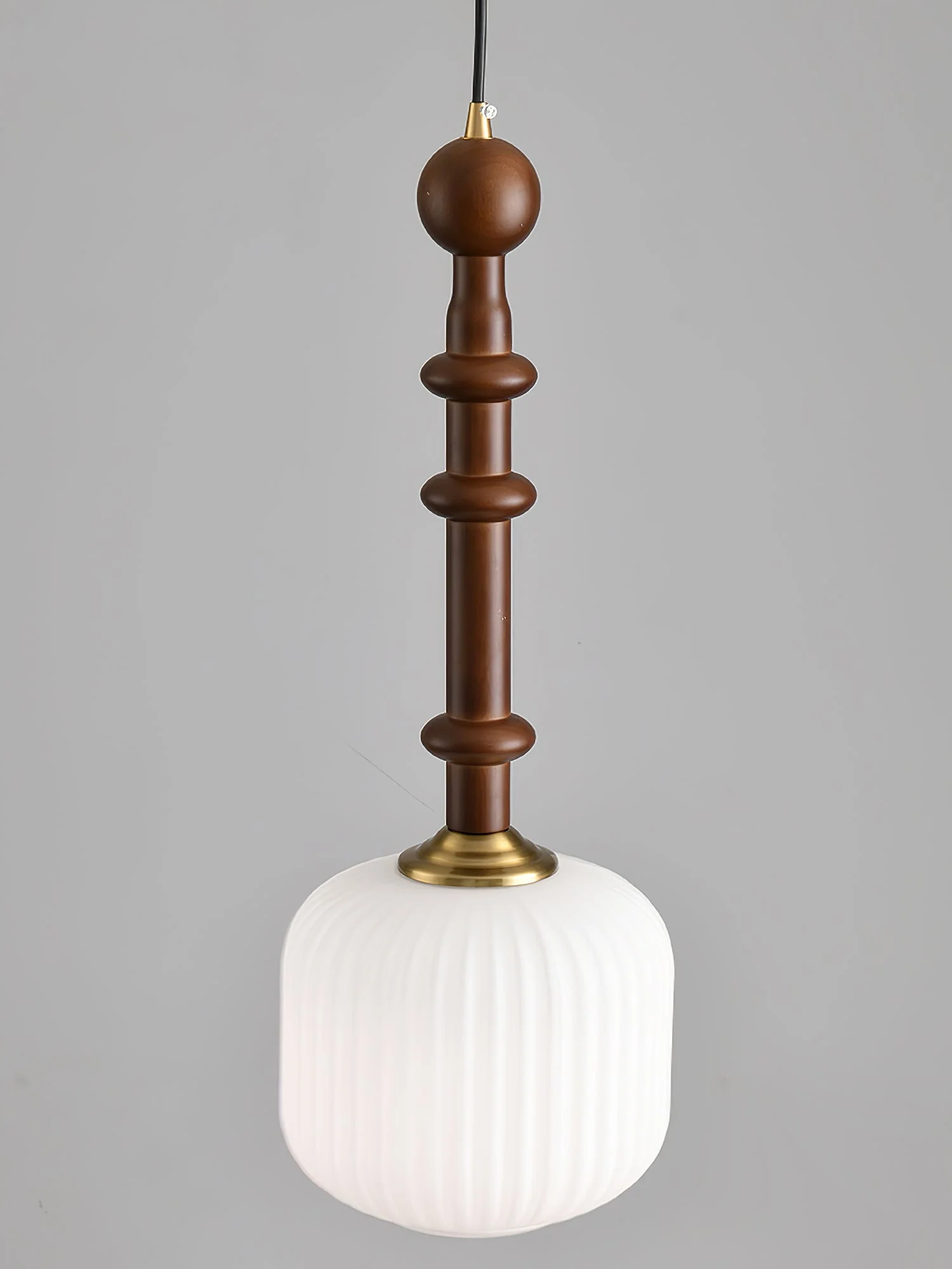 Iliror Traditional Art Wood Glass Pendant Light - Image 12