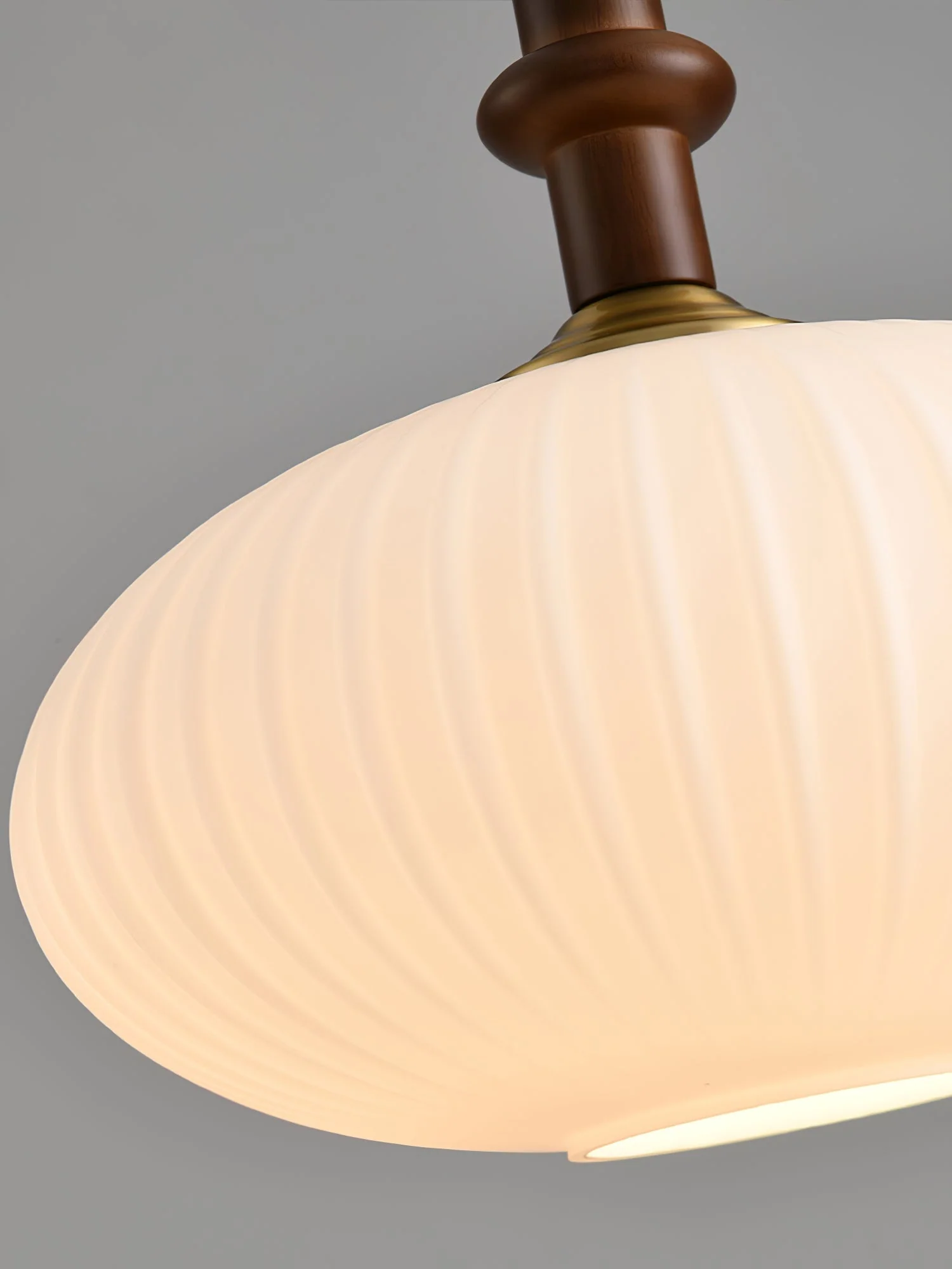 Iliror Traditional Art Wood Glass Pendant Light - Image 13