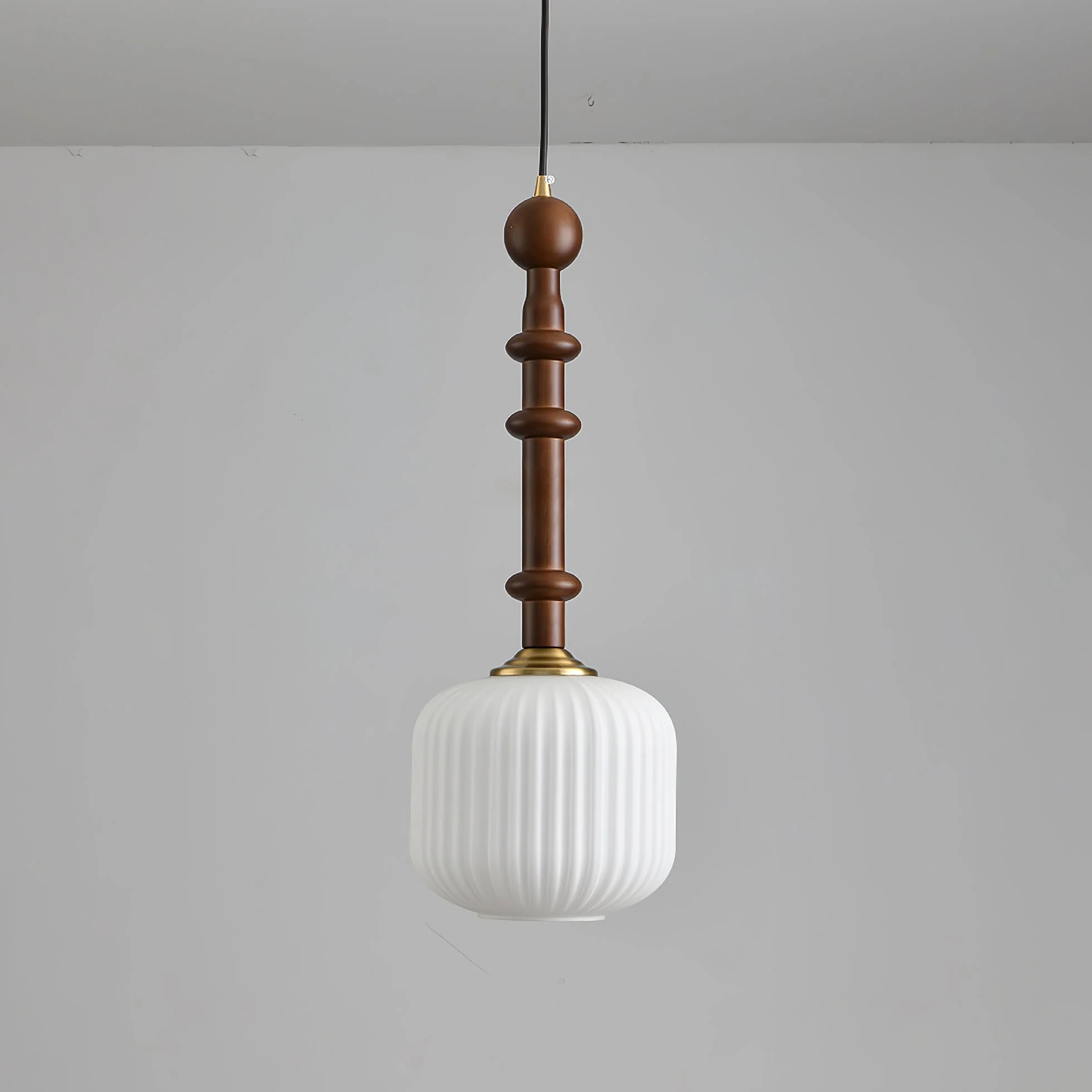 Iliror Traditional Art Wood Glass Pendant Light - Image 16