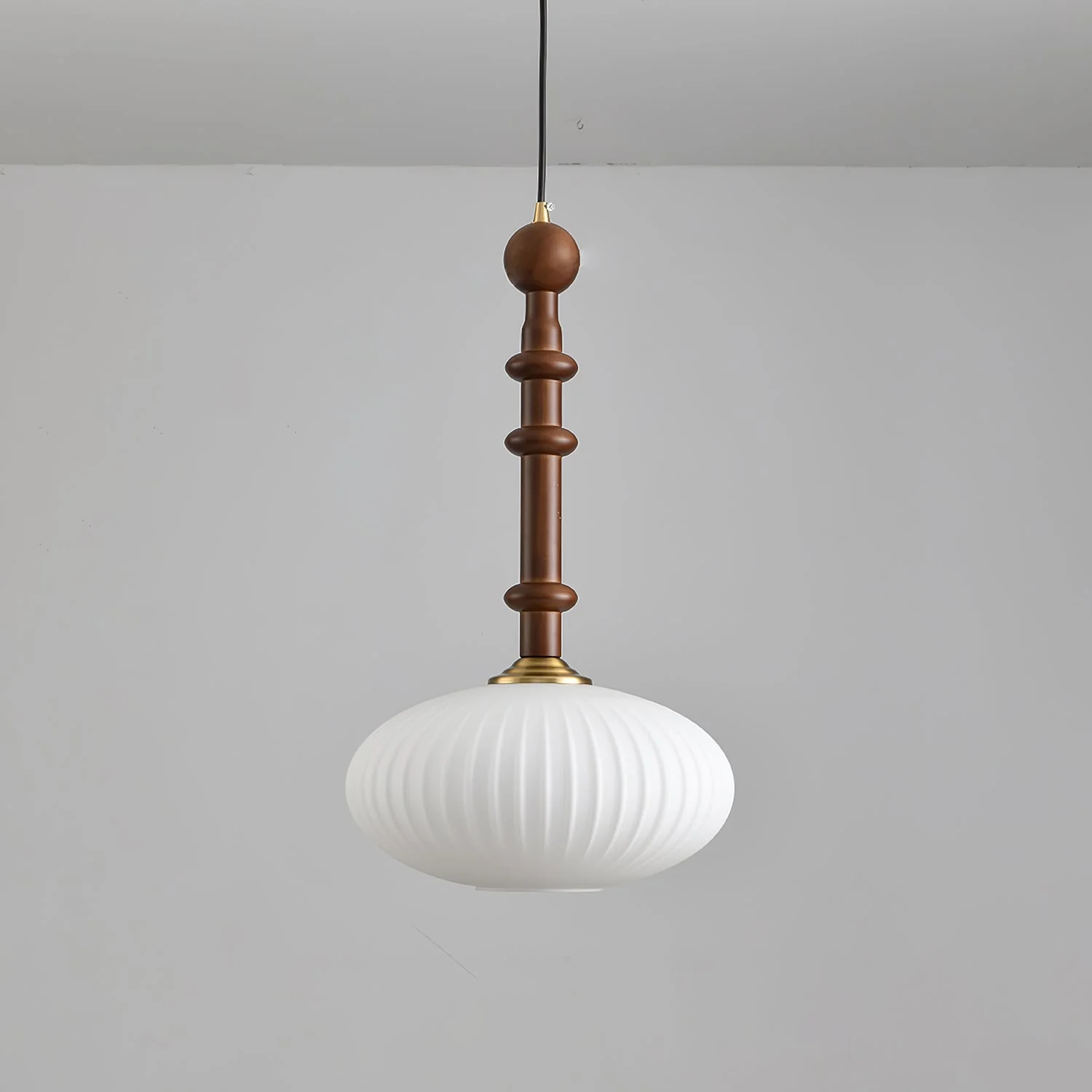 Iliror Traditional Art Wood Glass Pendant Light - Image 17