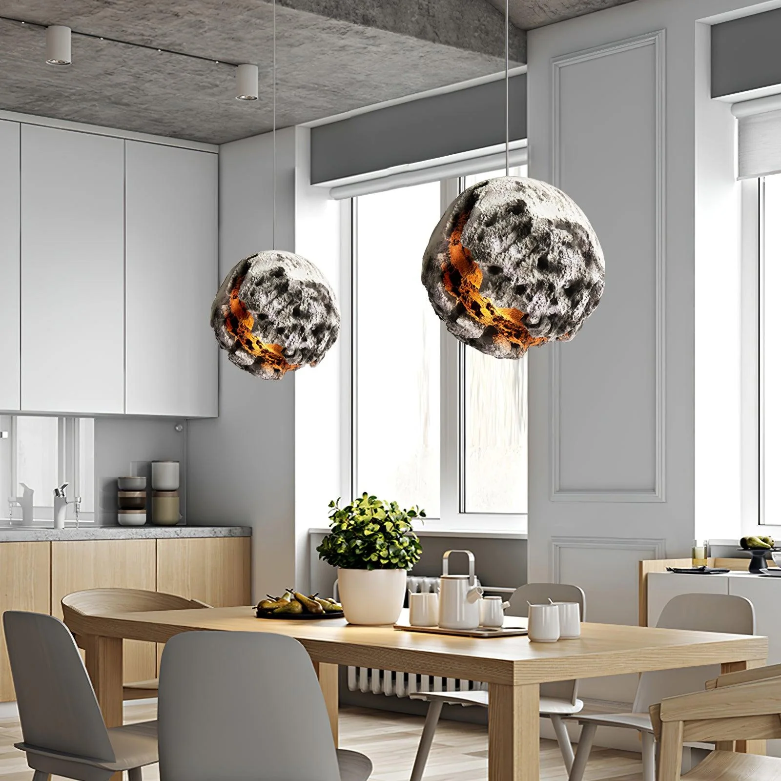 Ilphaara Irregular Planet Plastic Pendant Lamp - Image 20