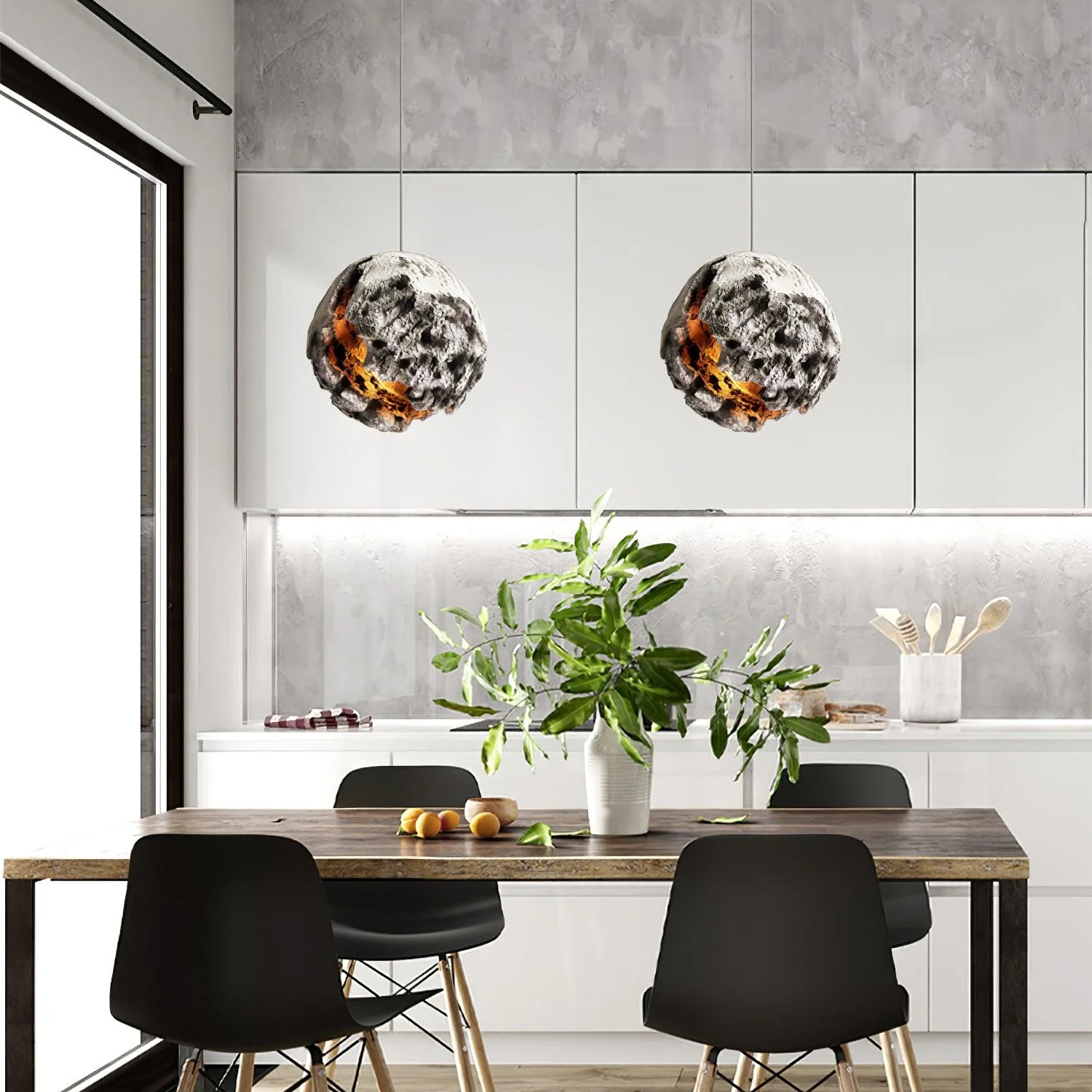 Ilphaara Irregular Planet Plastic Pendant Lamp - Image 22