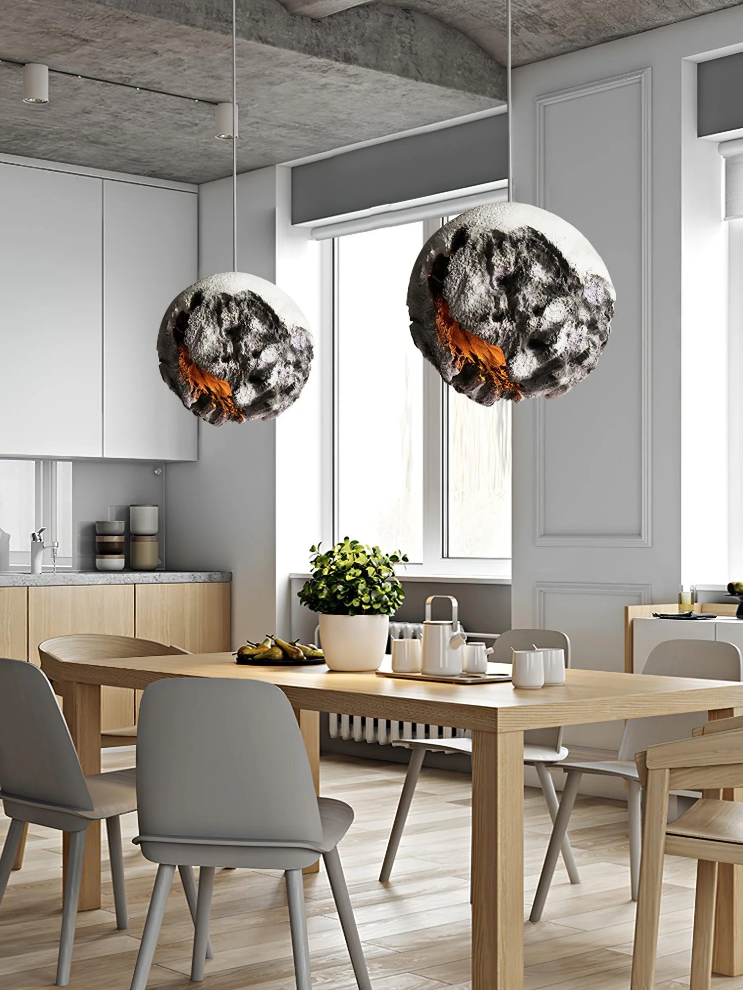 Ilphaara Irregular Planet Plastic Pendant Lamp - Image 23