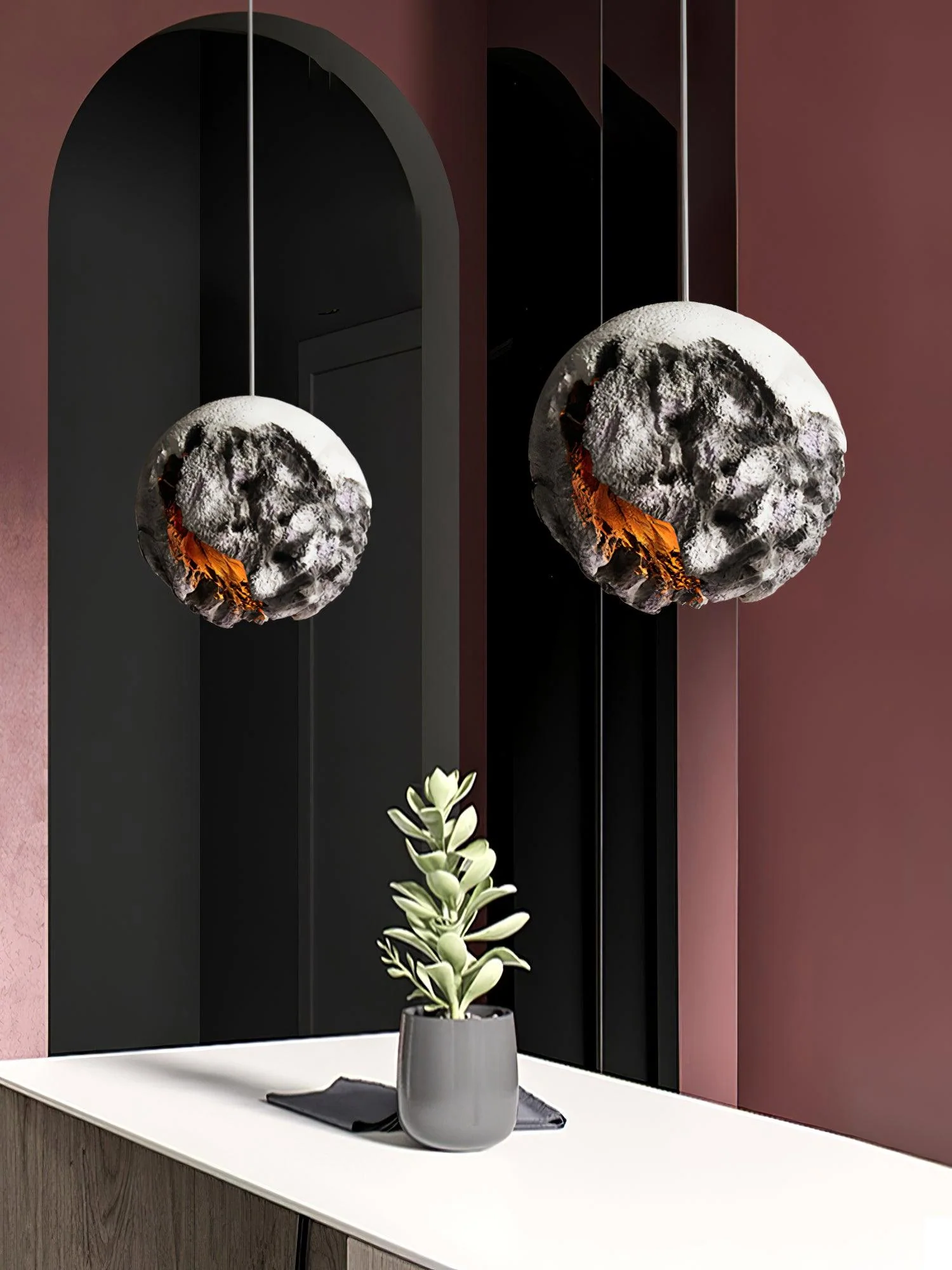Ilphaara Irregular Planet Plastic Pendant Lamp - Image 27