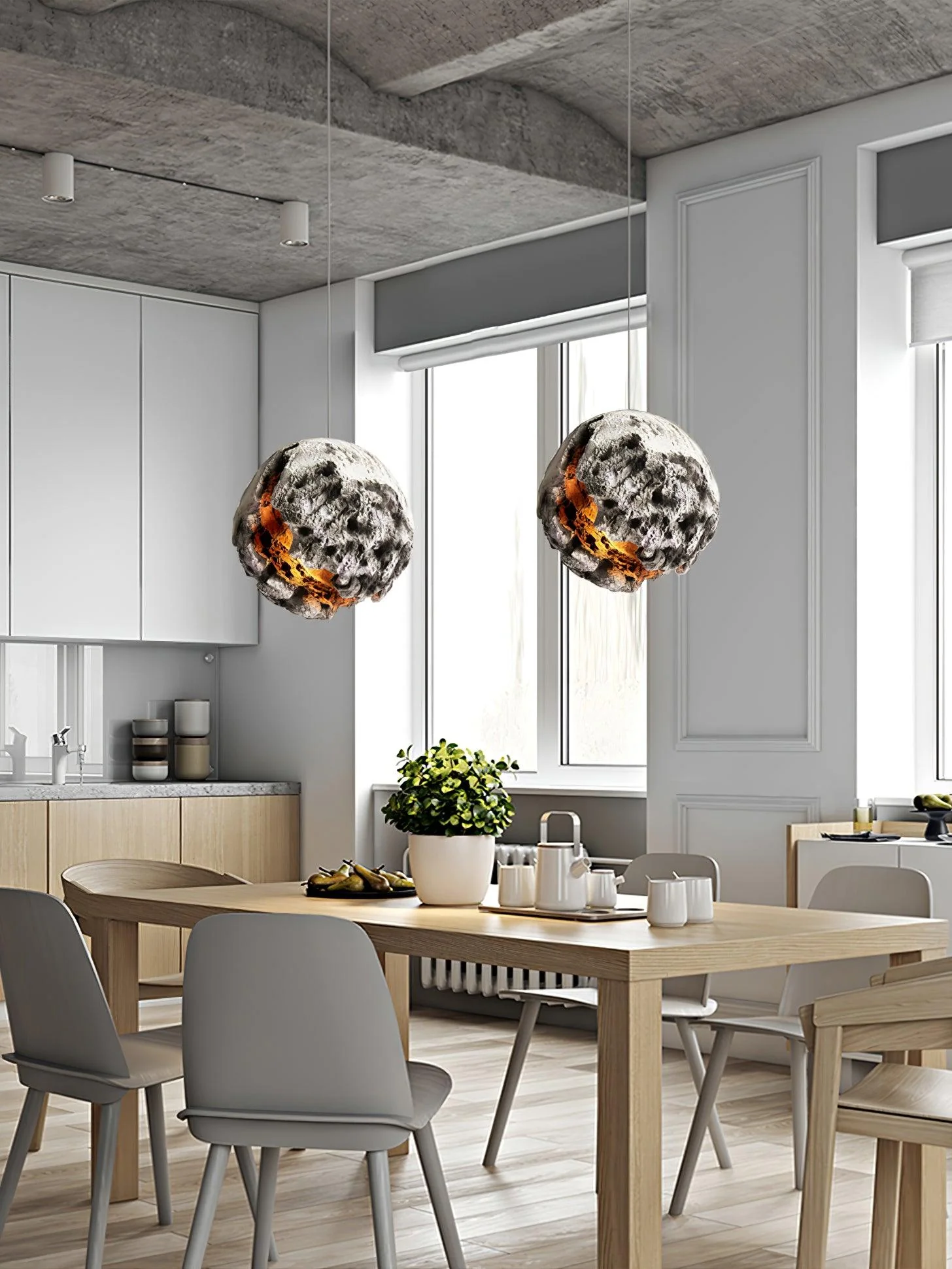 Ilphaara Irregular Planet Plastic Pendant Lamp - Image 3