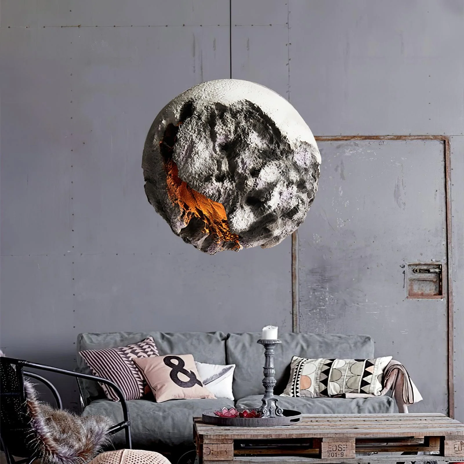 Ilphaara Irregular Planet Plastic Pendant Lamp - Image 4