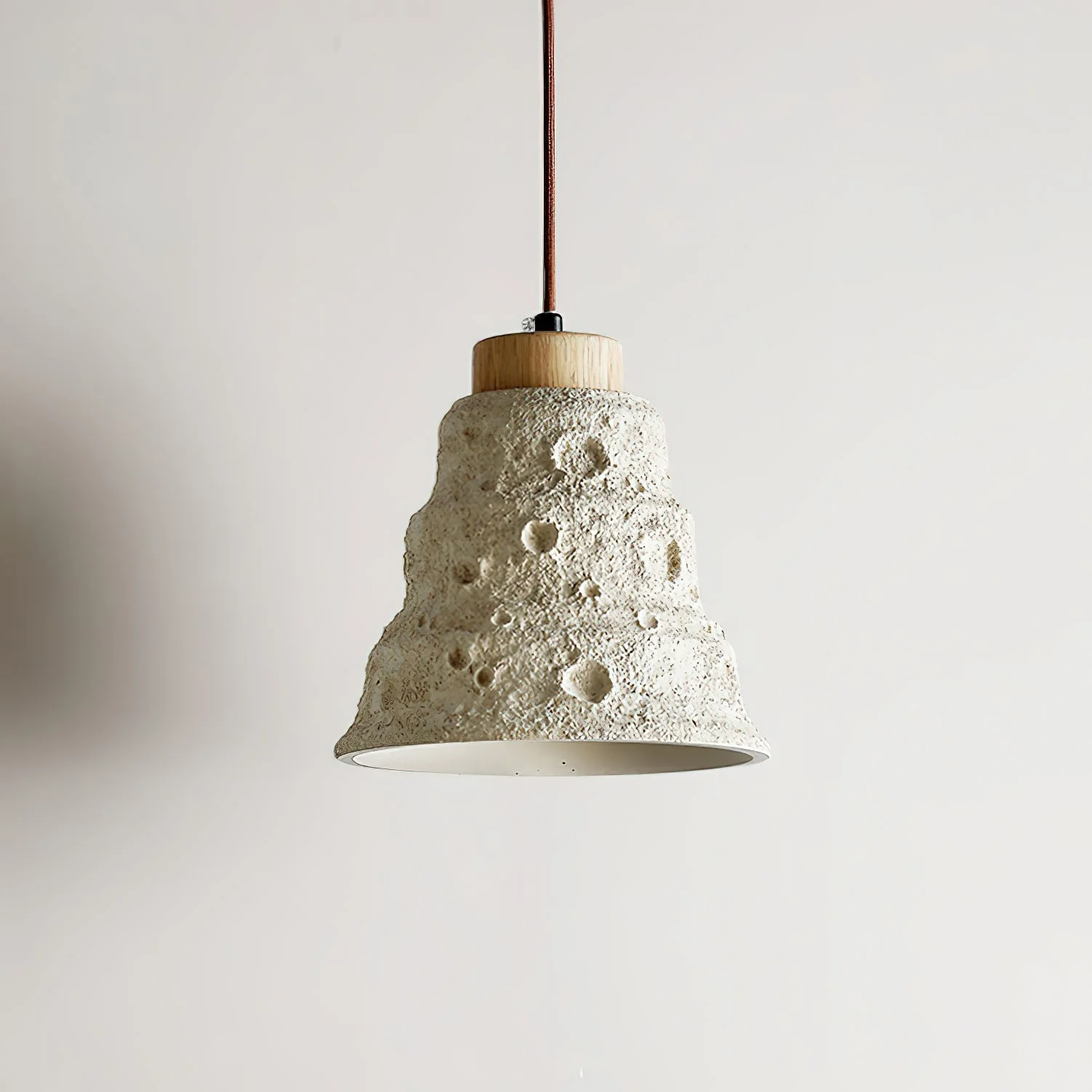 Ilphaeth Nordic Art Bell Stone Wood Pendant Light - Image 16