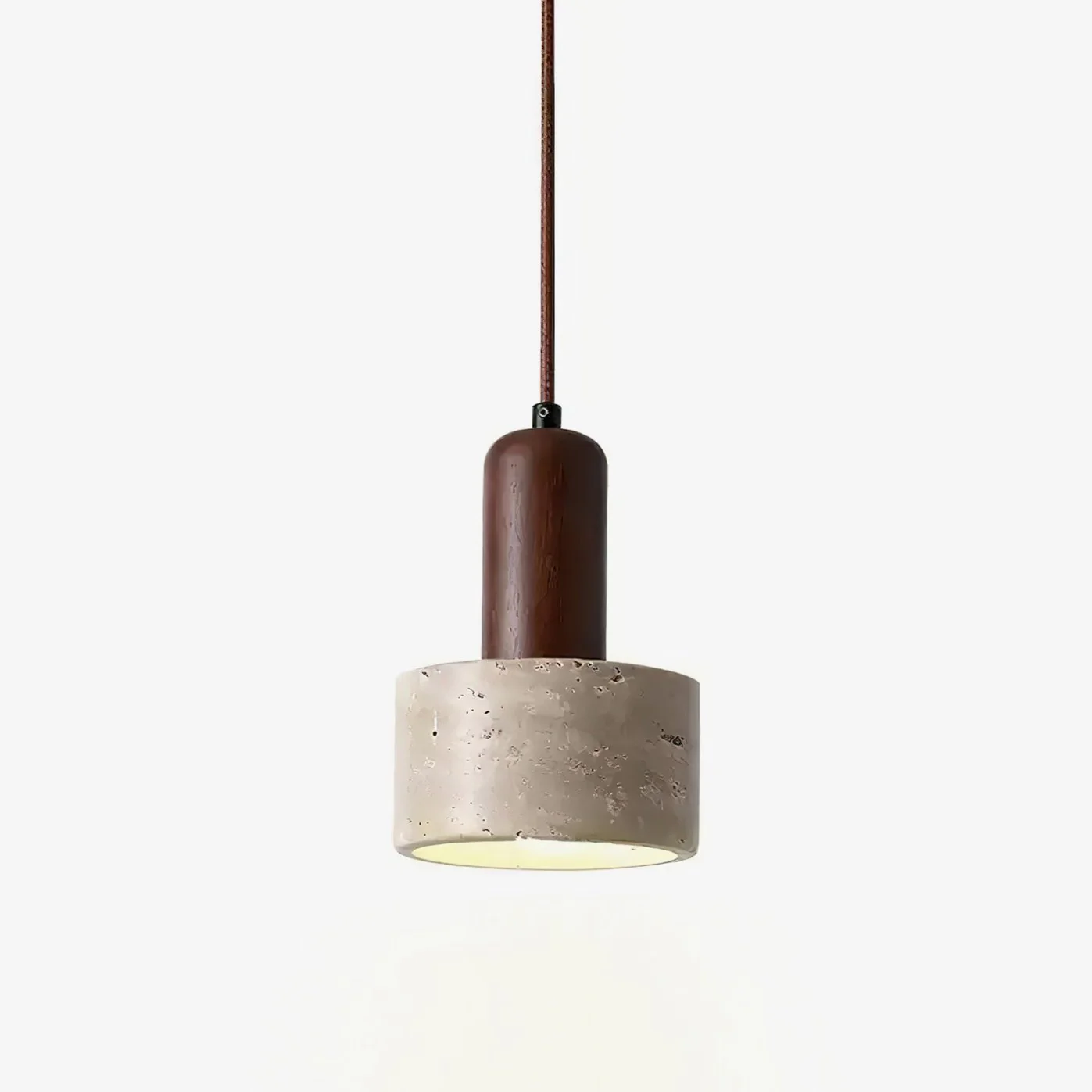 Ilshaa Dual-Material Travertine Pendant Light