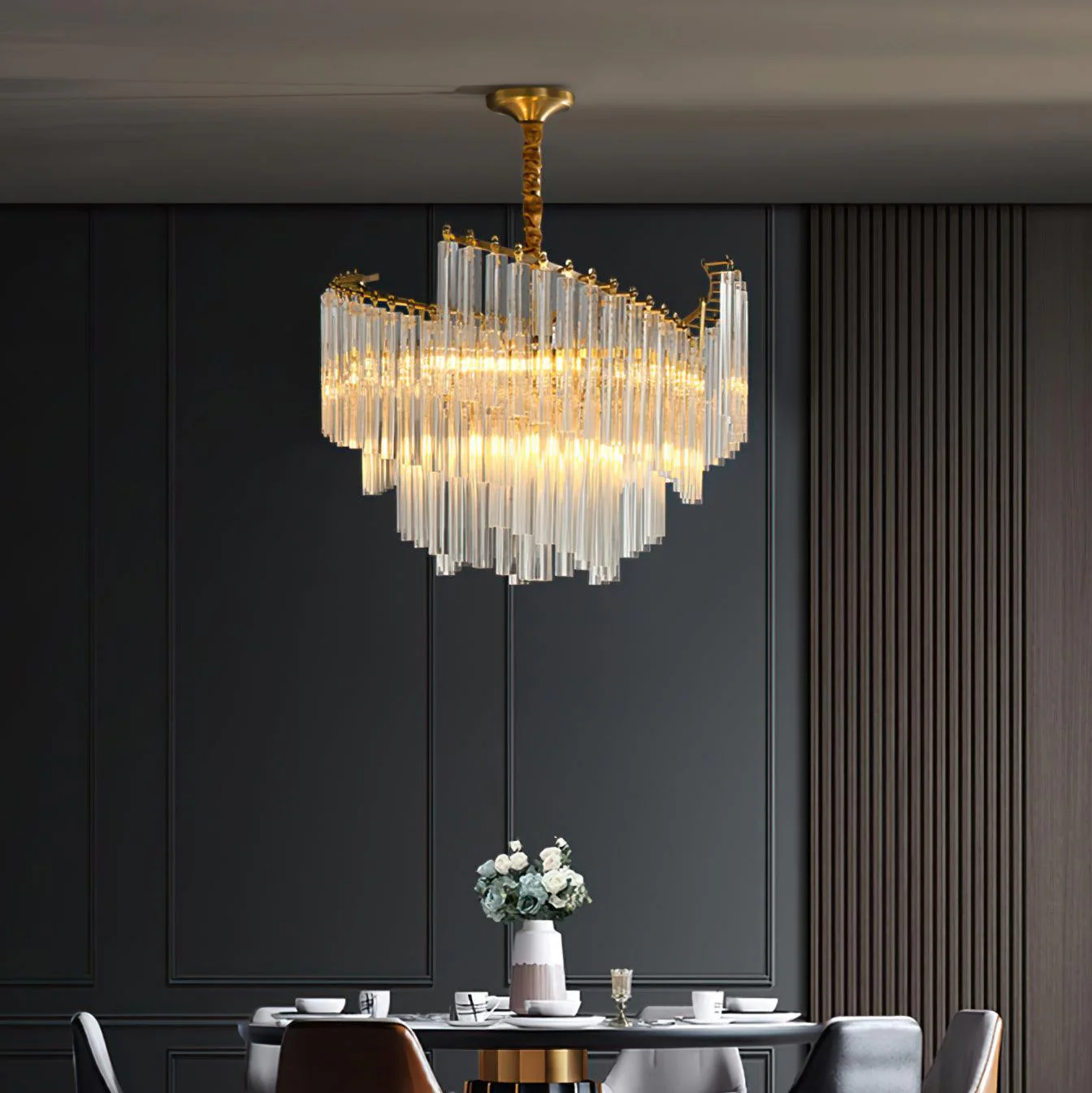 Ilsoris Postmodern Luxury Brinicle Crystal Chandelier - Image 13
