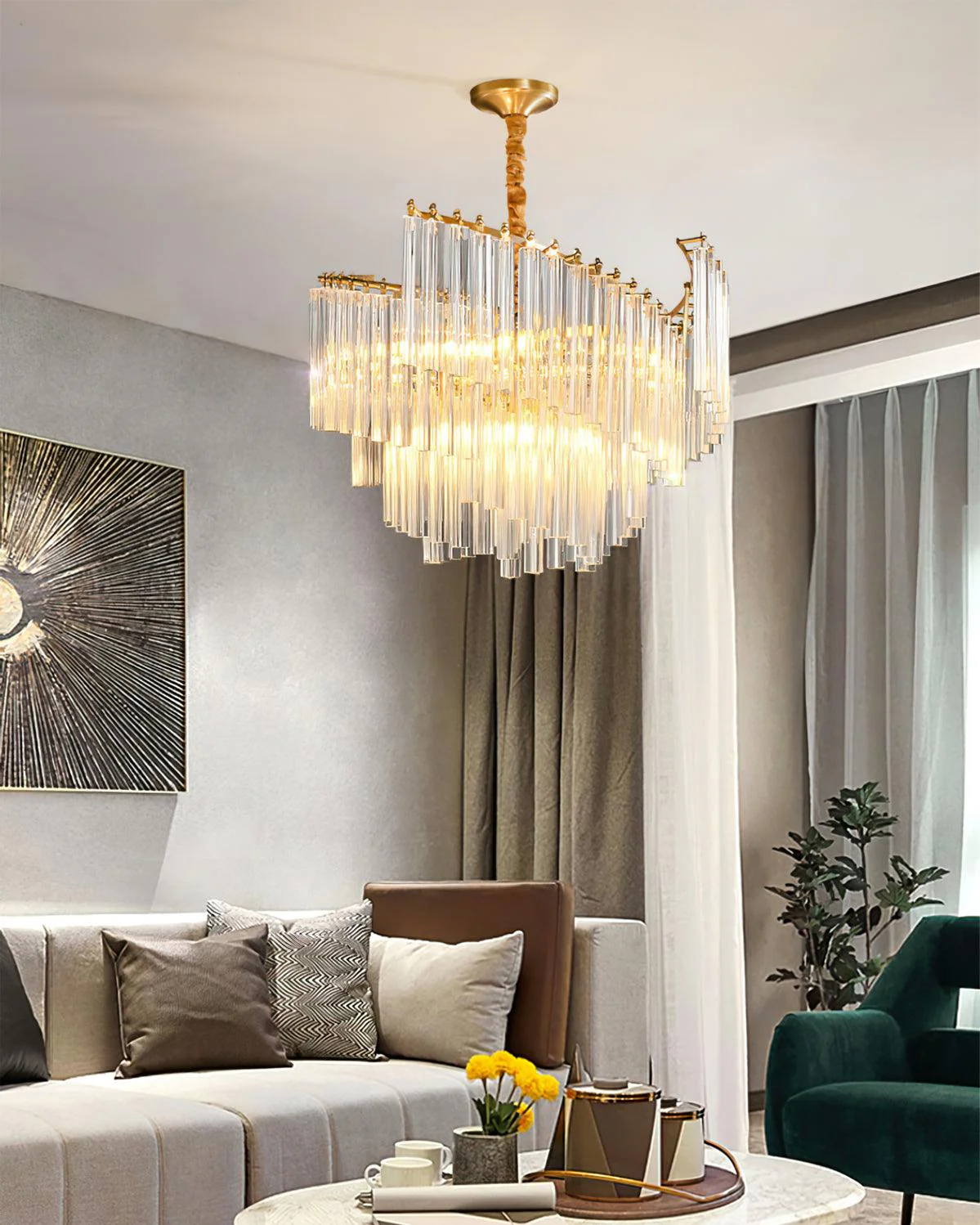 Ilsoris Postmodern Luxury Brinicle Crystal Chandelier - Image 4