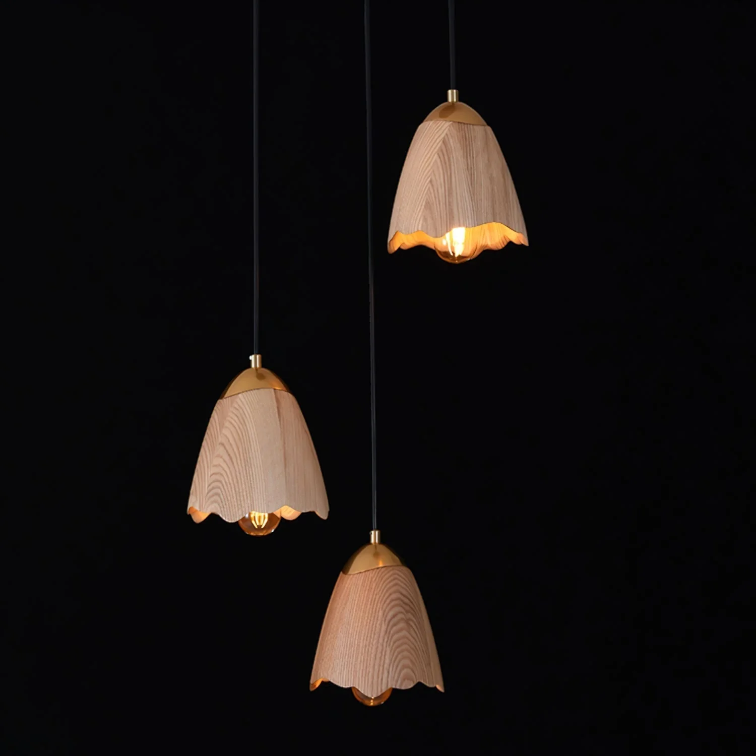 Ilvenel Modern Minimalist Bell Wood Pendant Lamp - Image 10