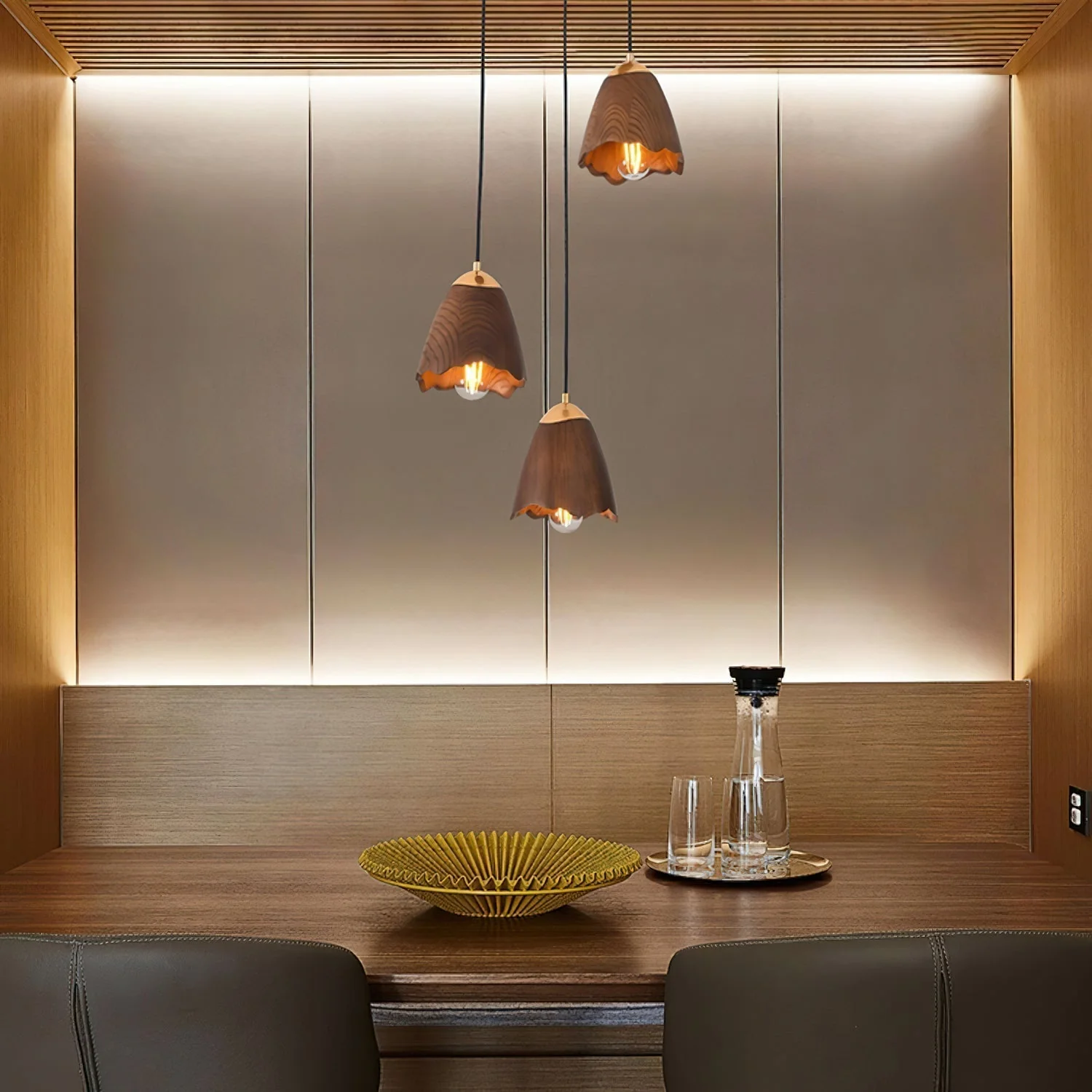 Ilvenel Modern Minimalist Bell Wood Pendant Lamp - Image 16