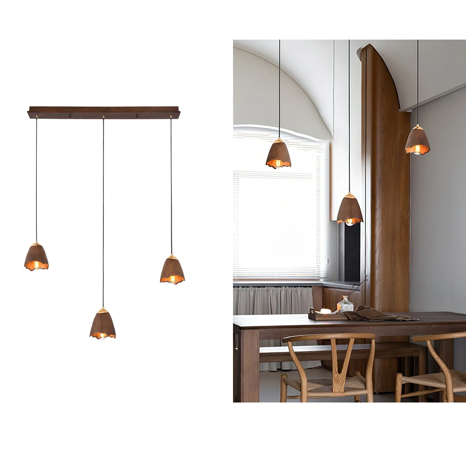 Ilvenel Modern Minimalist Bell Wood Pendant Lamp - Image 20
