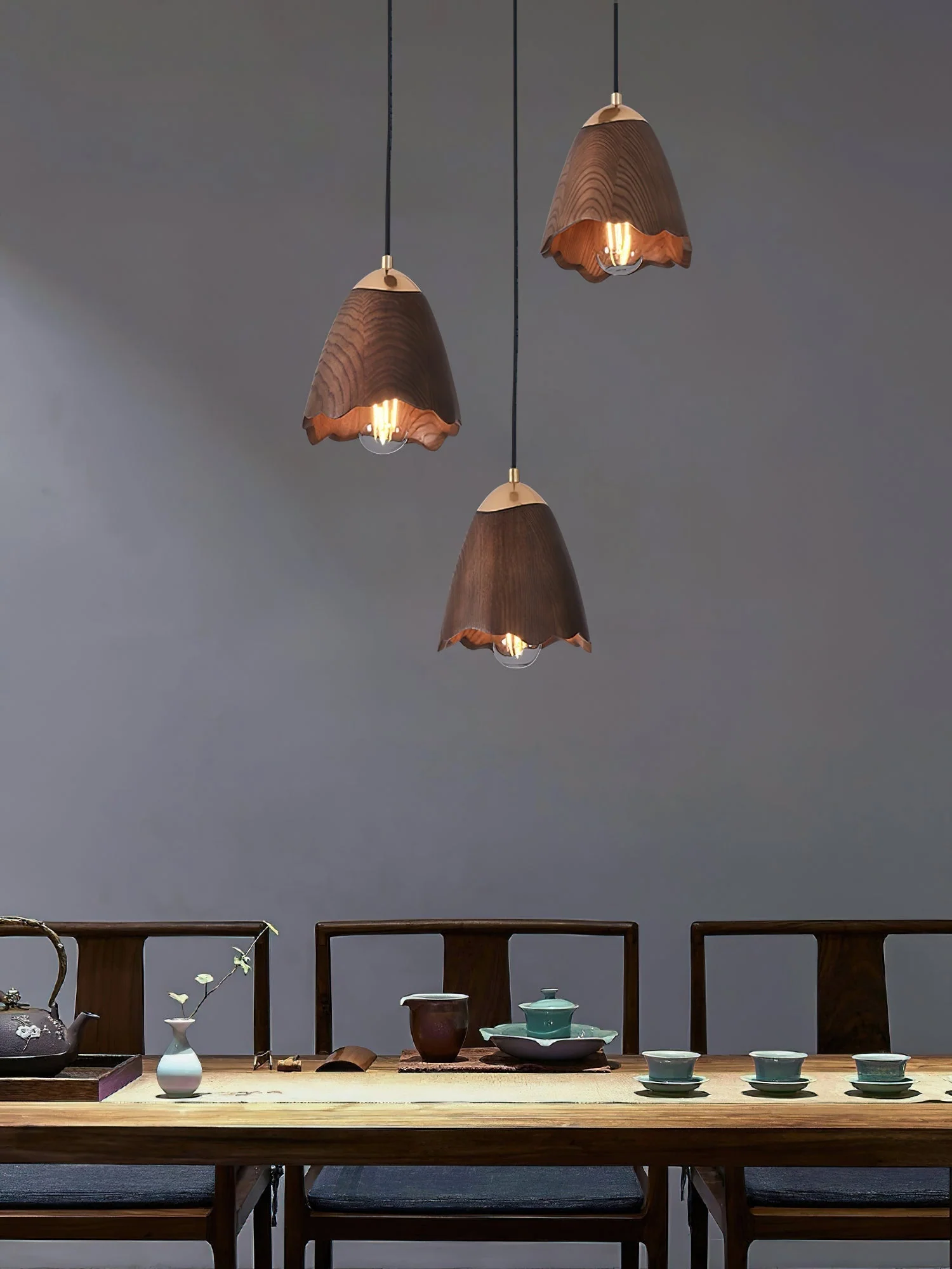 Ilvenel Modern Minimalist Bell Wood Pendant Lamp - Image 24
